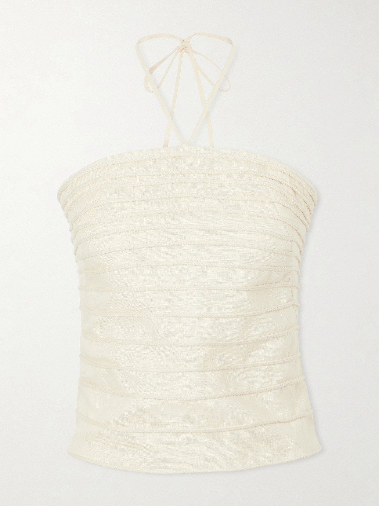 En Tu Luz Embroidered Linen Bustier Top