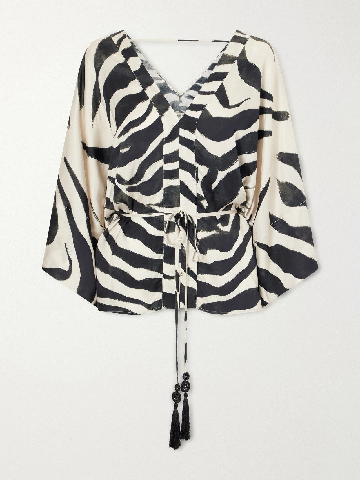 Andres Otalora Desierto Vivo Printed Georgette Blouse In White