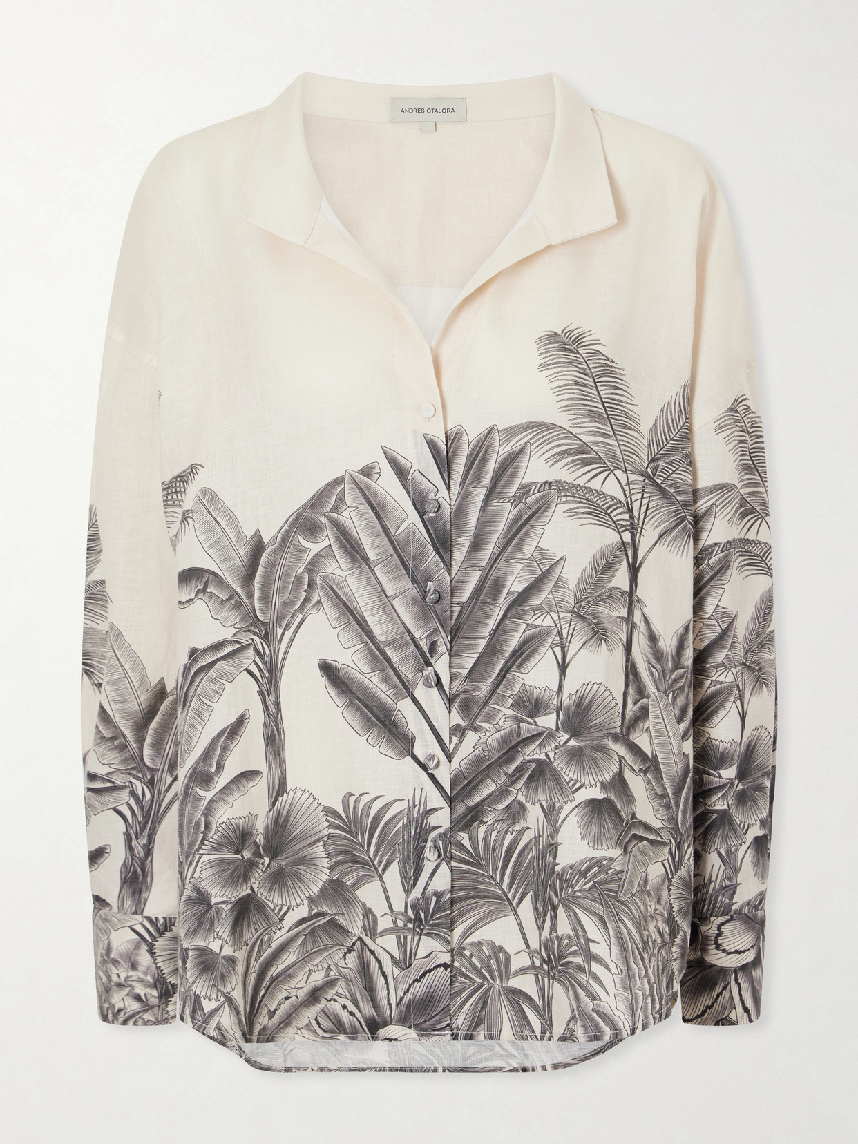 Andres Otalora Cielos Lejanos Printed Linen Shirt In Neutrals