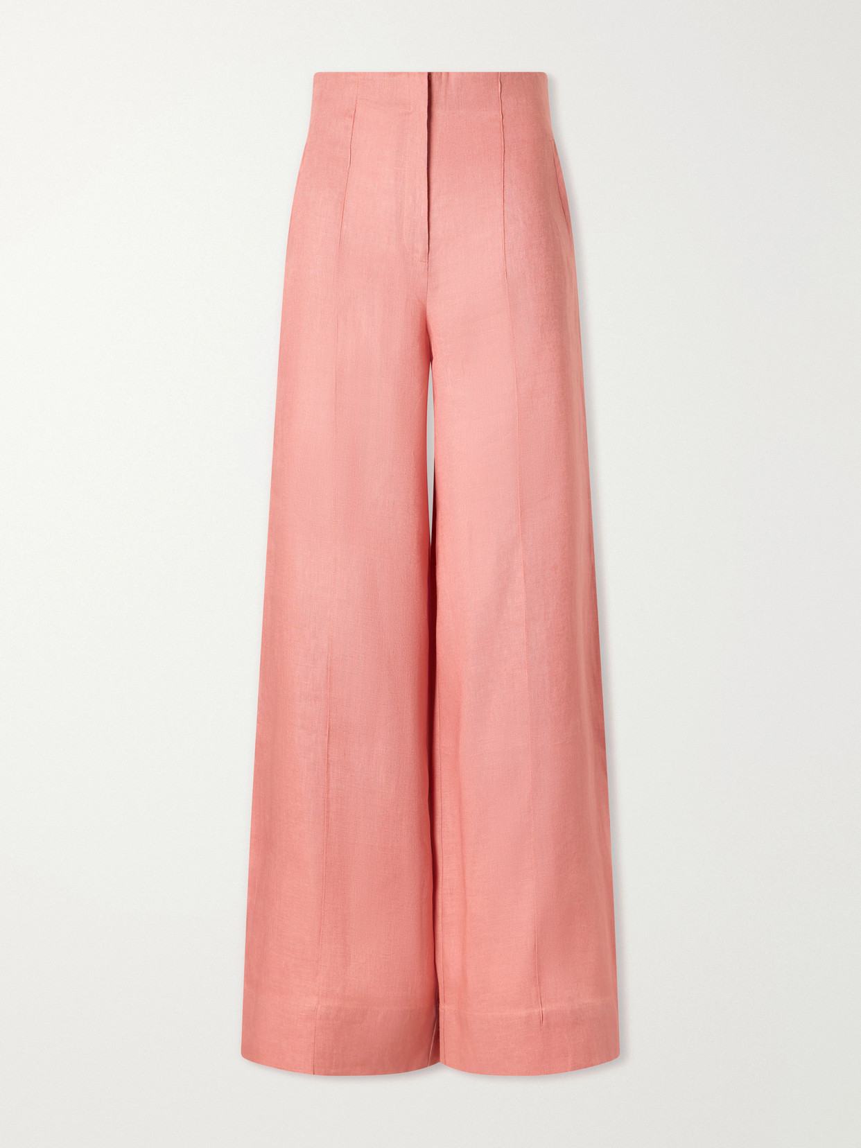 Andres Otalora La Promesa Wide-leg Linen Pants In Pink