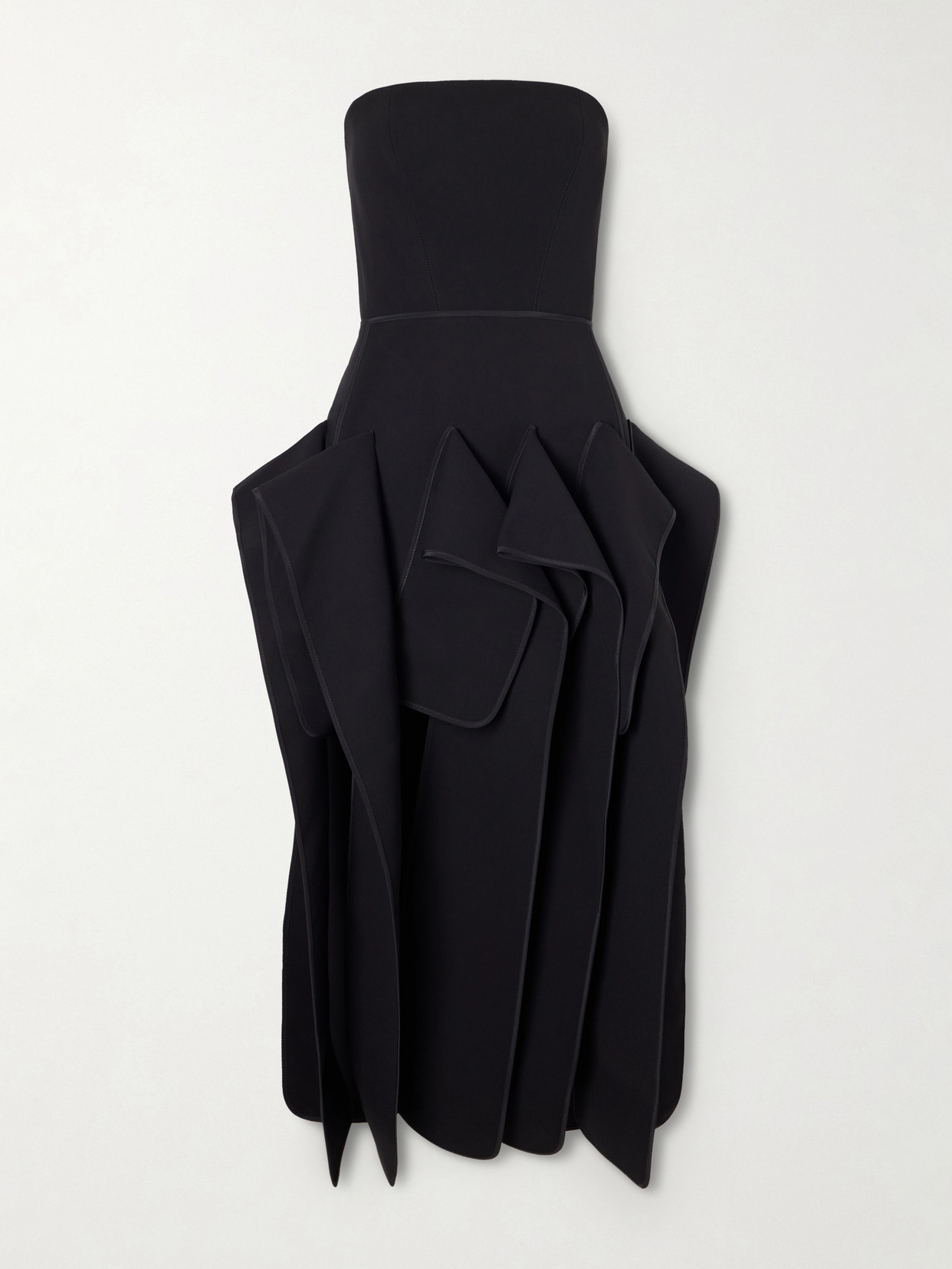 Maticevski Breakout Strapless Crepe Midi Dress In Black