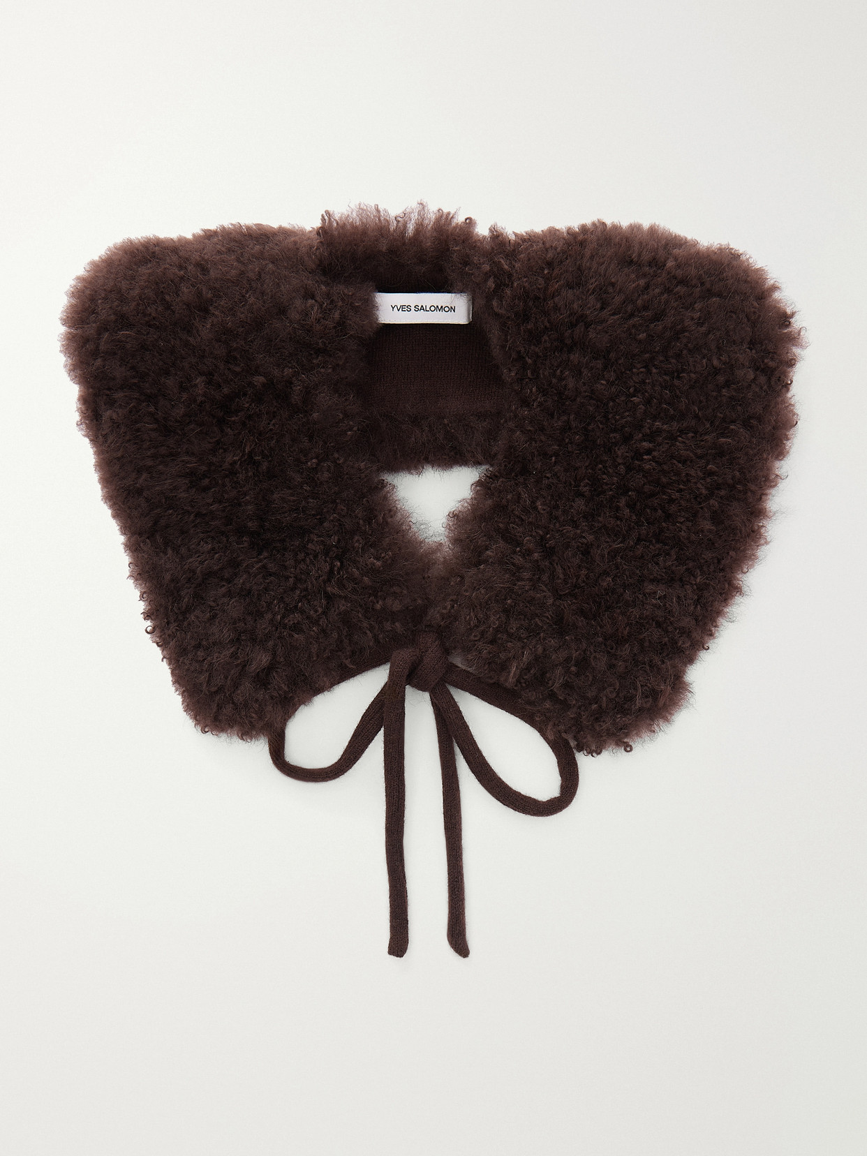 Yves Salomon Wool-trimmed Shearling Collar In Brown