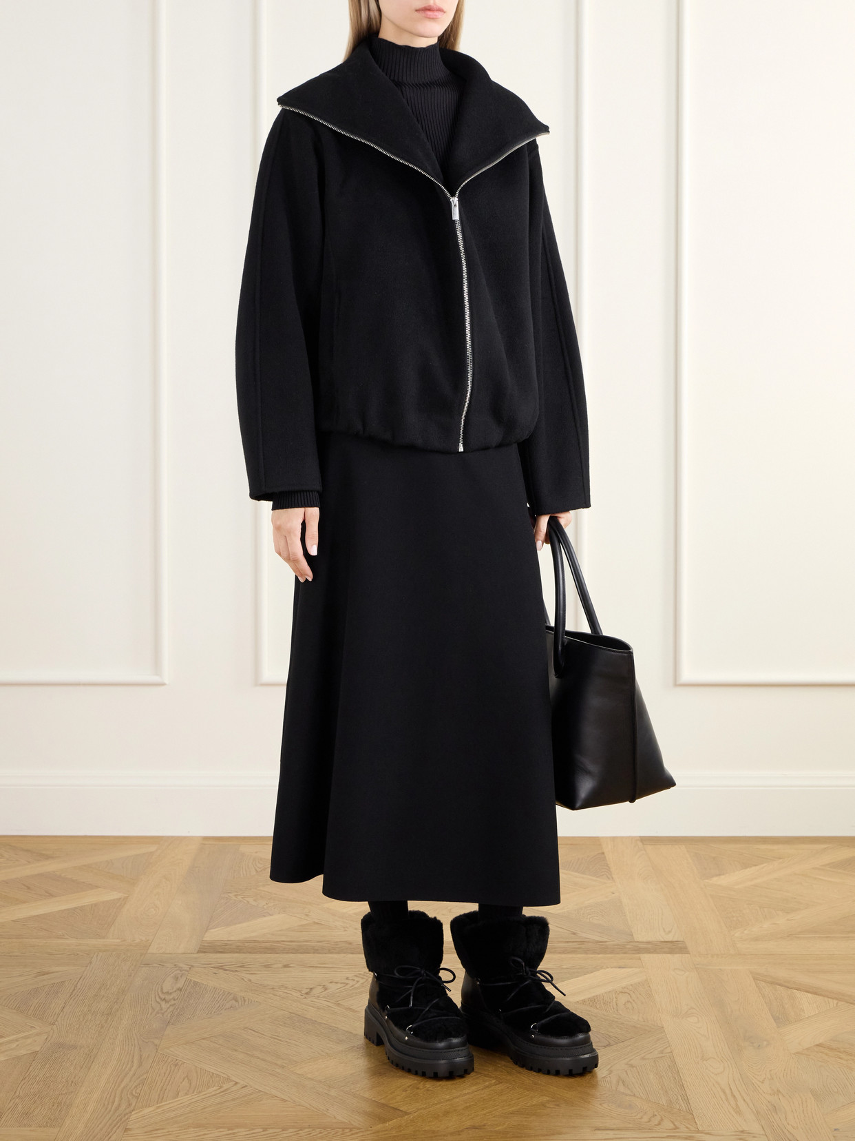 Lace-Detailed Shearling-Trimmed Ankle Boots