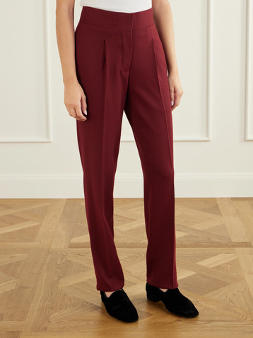 Giuliva Heritage The Other Smoking pleated wool-blend crepe straight-leg pants