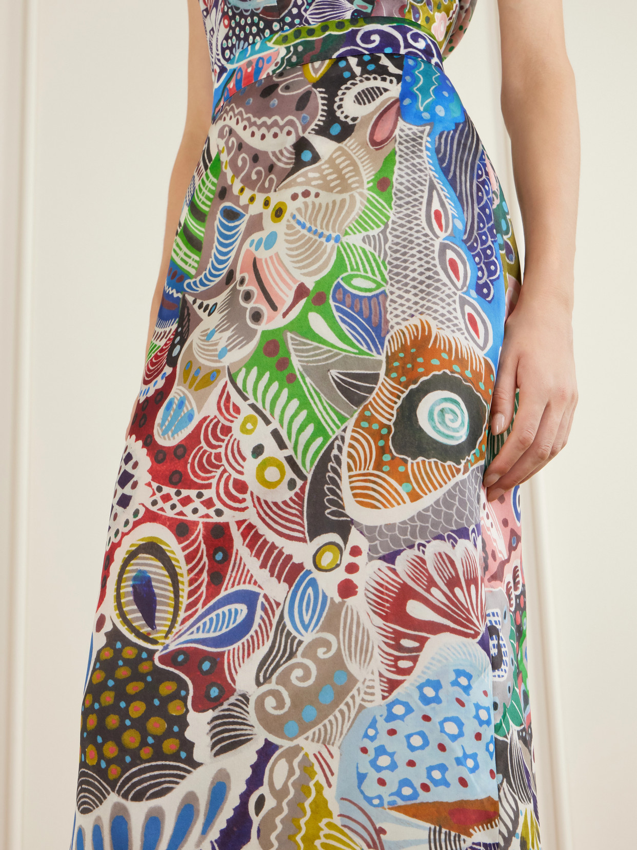 Irene Printed Silk-Organza Midi