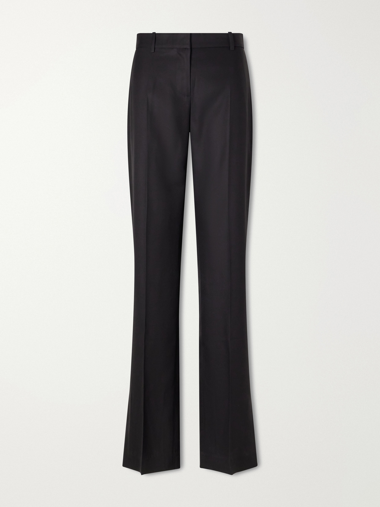 Heirlome Petula Pleated Silk-twill Straight-leg Pants In Black