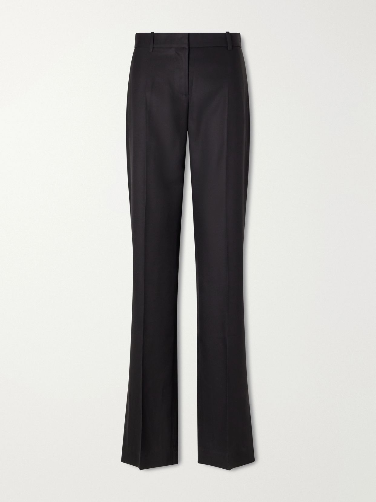 petula pleated silk twill straight leg pants
