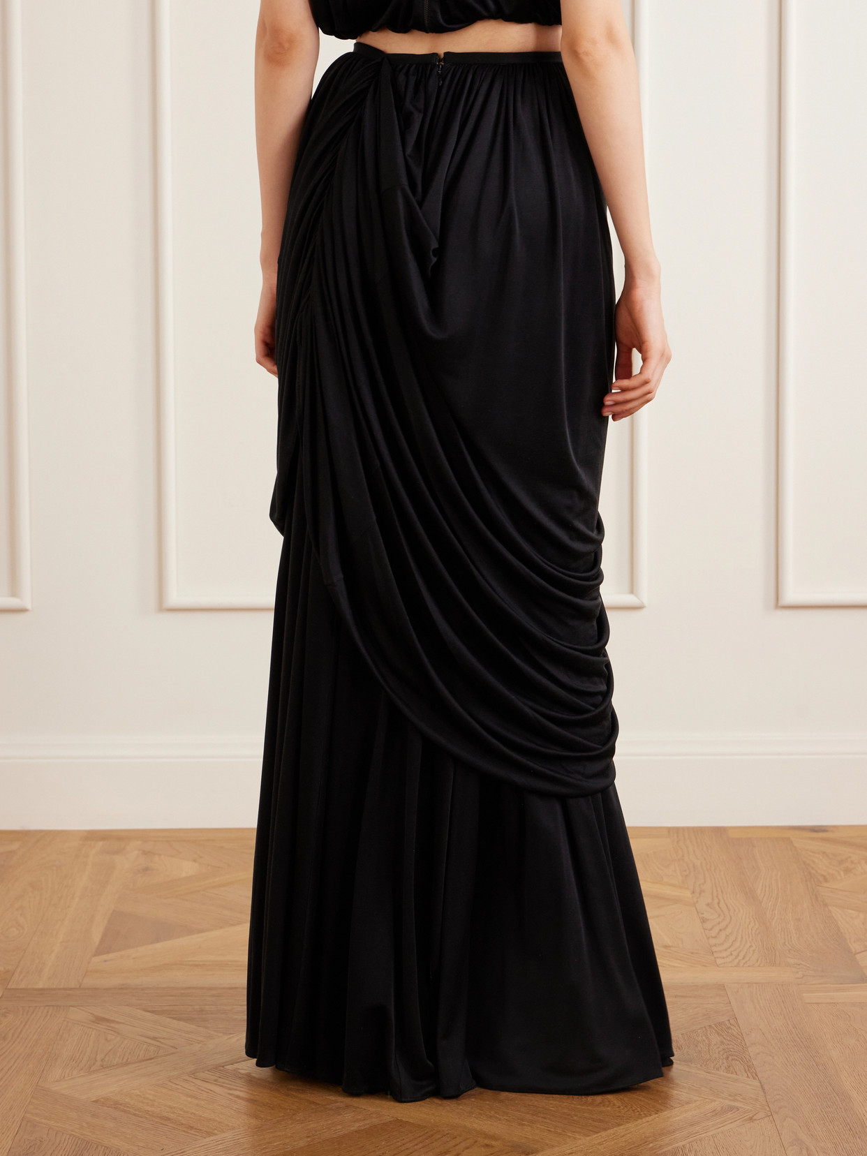 Effie Draped Silk-Jersey Maxi