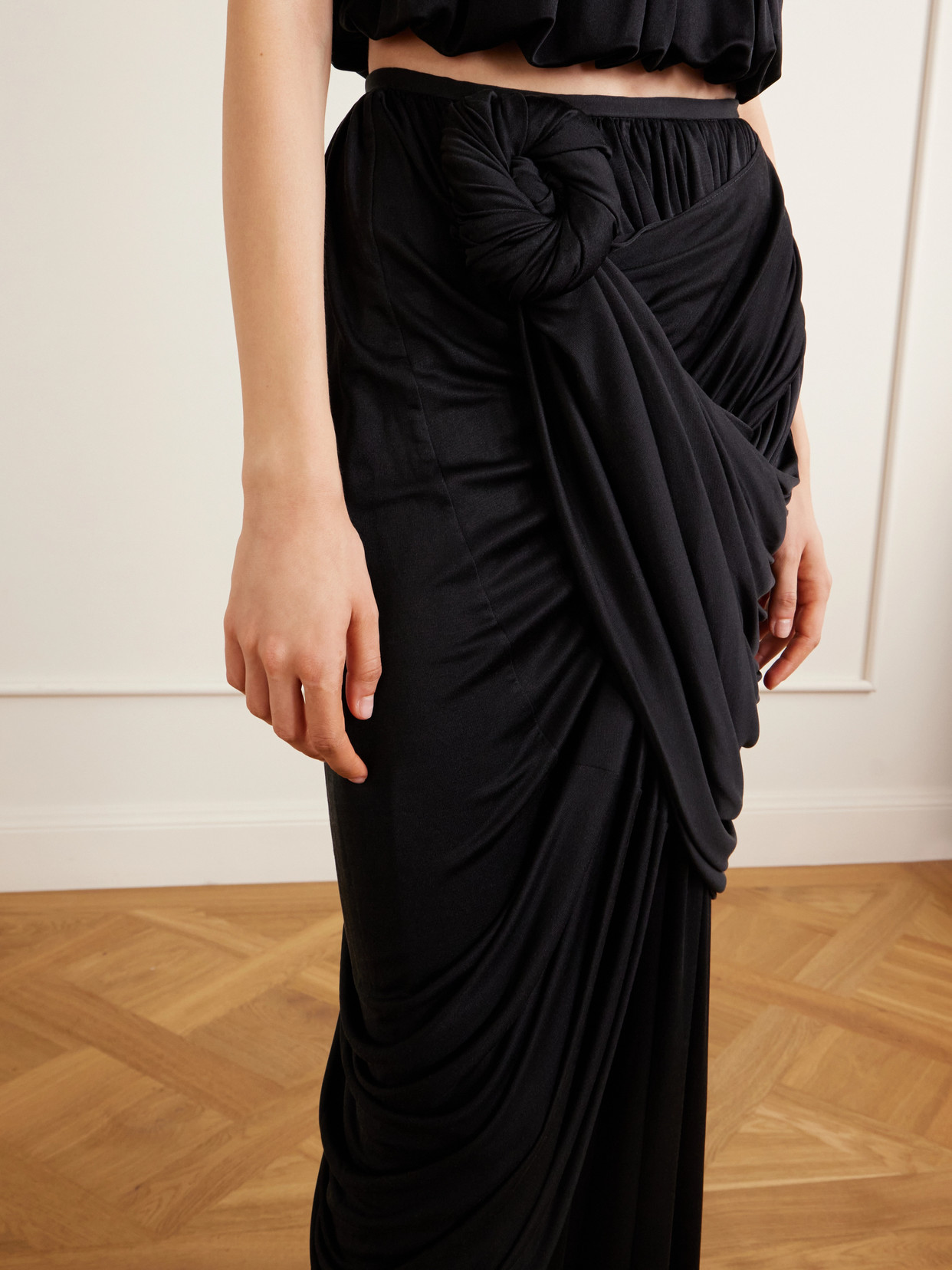 Effie Draped Silk-Jersey Maxi