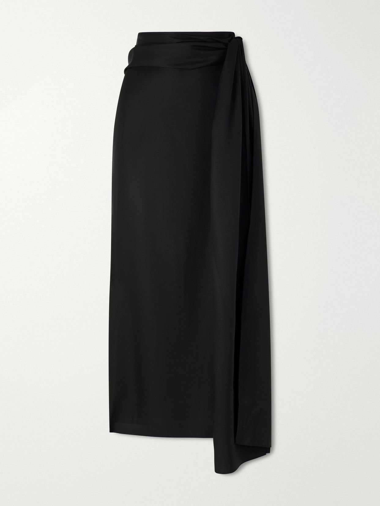 Helena silk-twill midi skirt