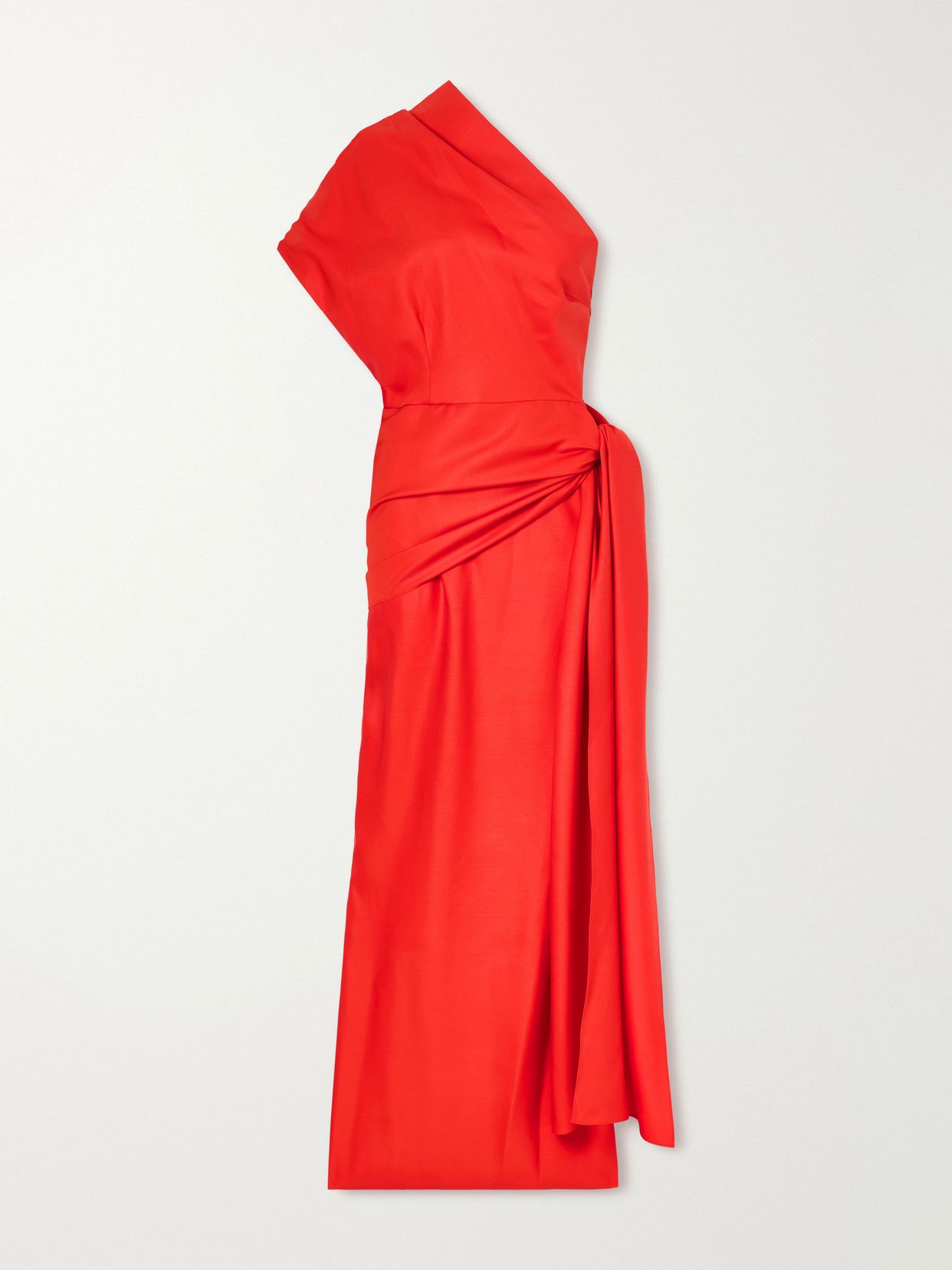 helena one shoulder silk twill maxi dress
