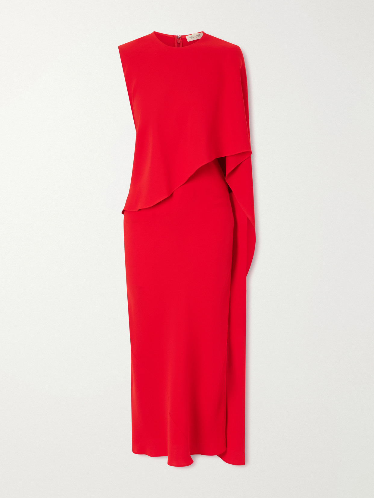 Heirlome Clementine Draped Silk-crepe Maxi Dress In Red