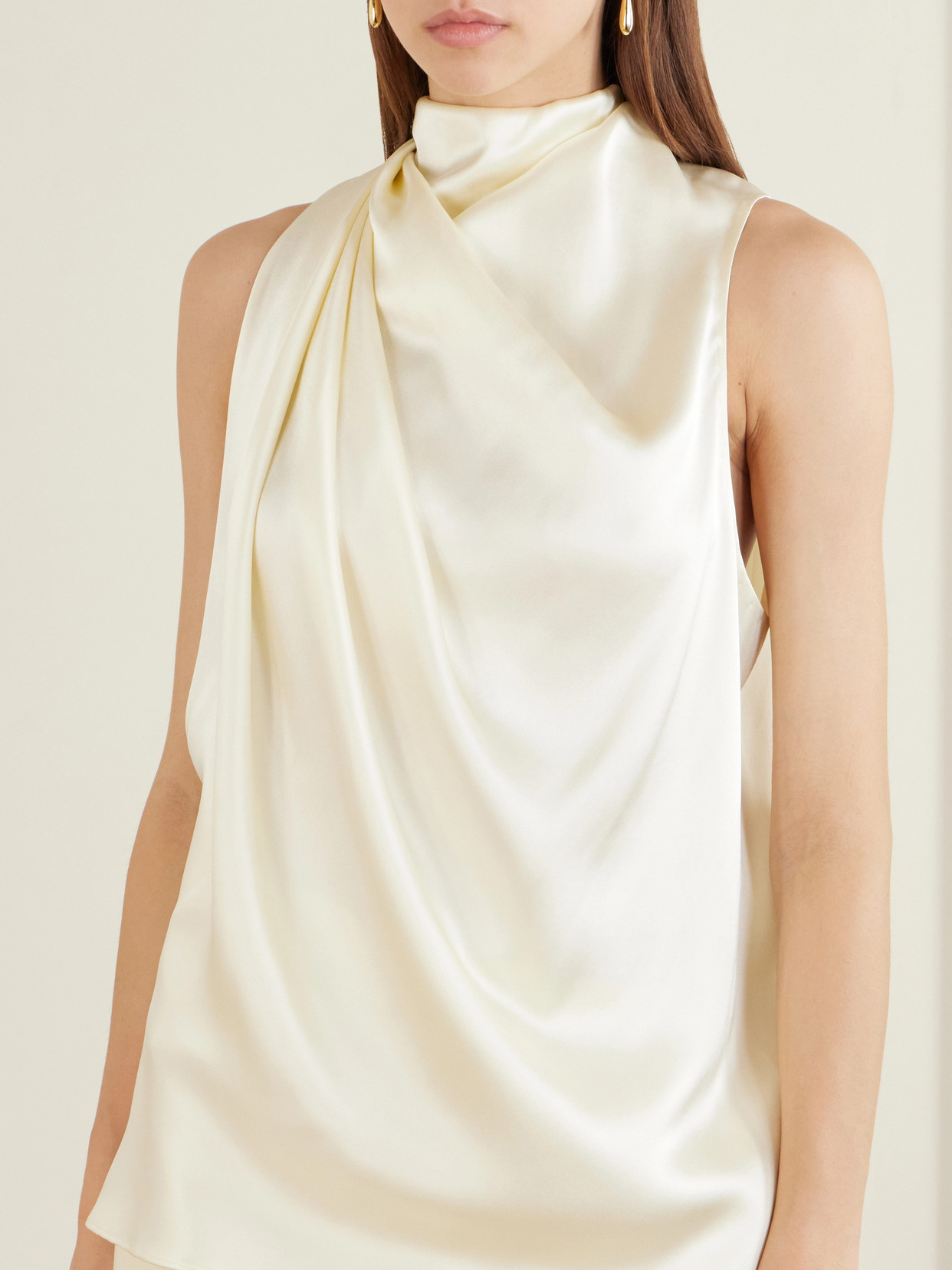 Kate Draped Silk-Satin Top