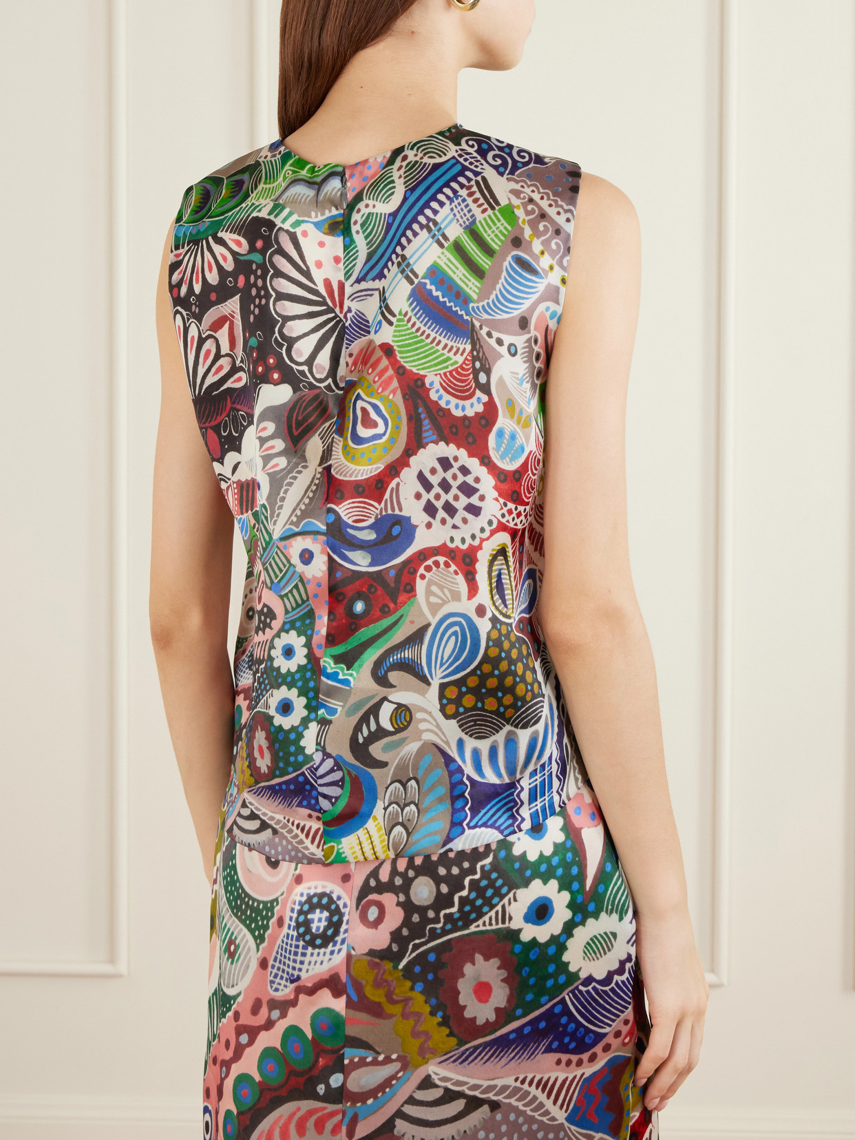 Printed Silk-Organza Top