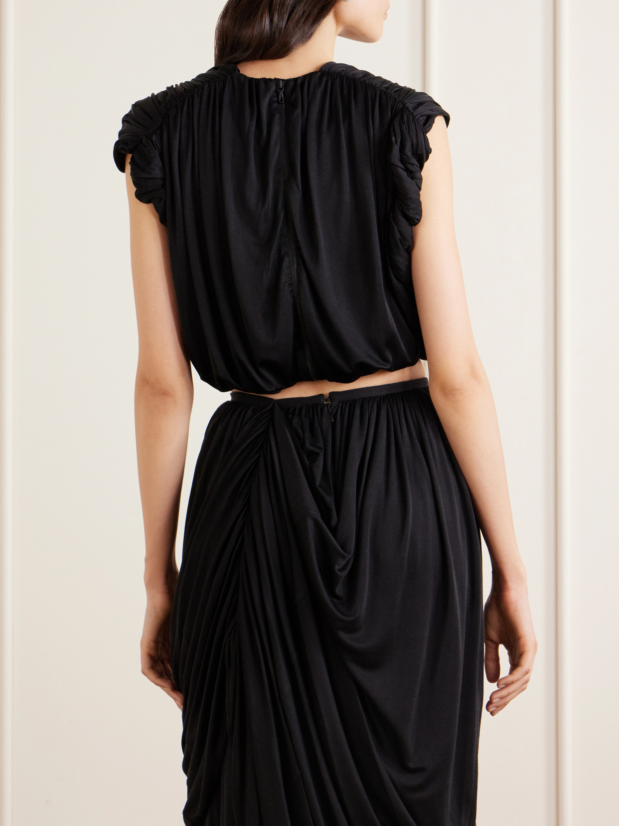 Effie Gathered Silk-Jersey Tank