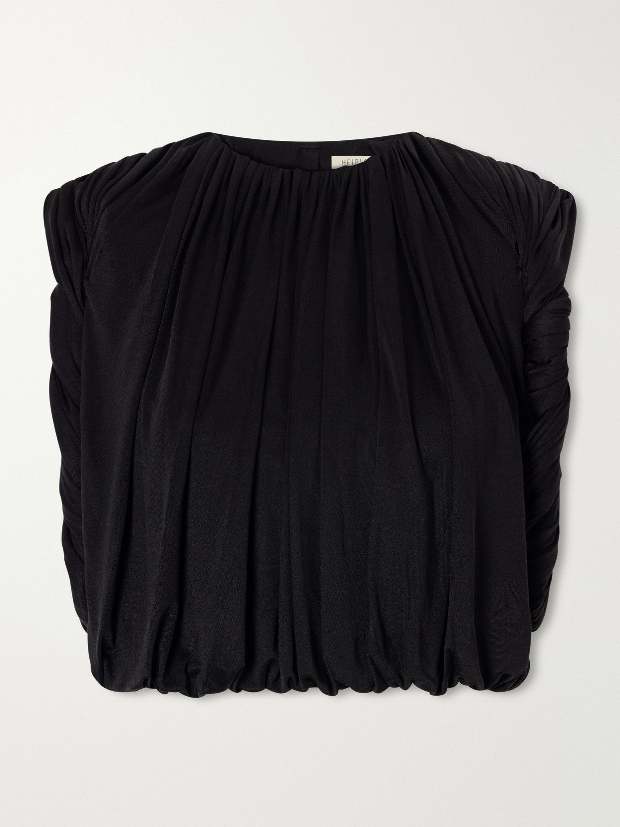 Heirlome Effie Gathered Silk-jersey Tank In Black
