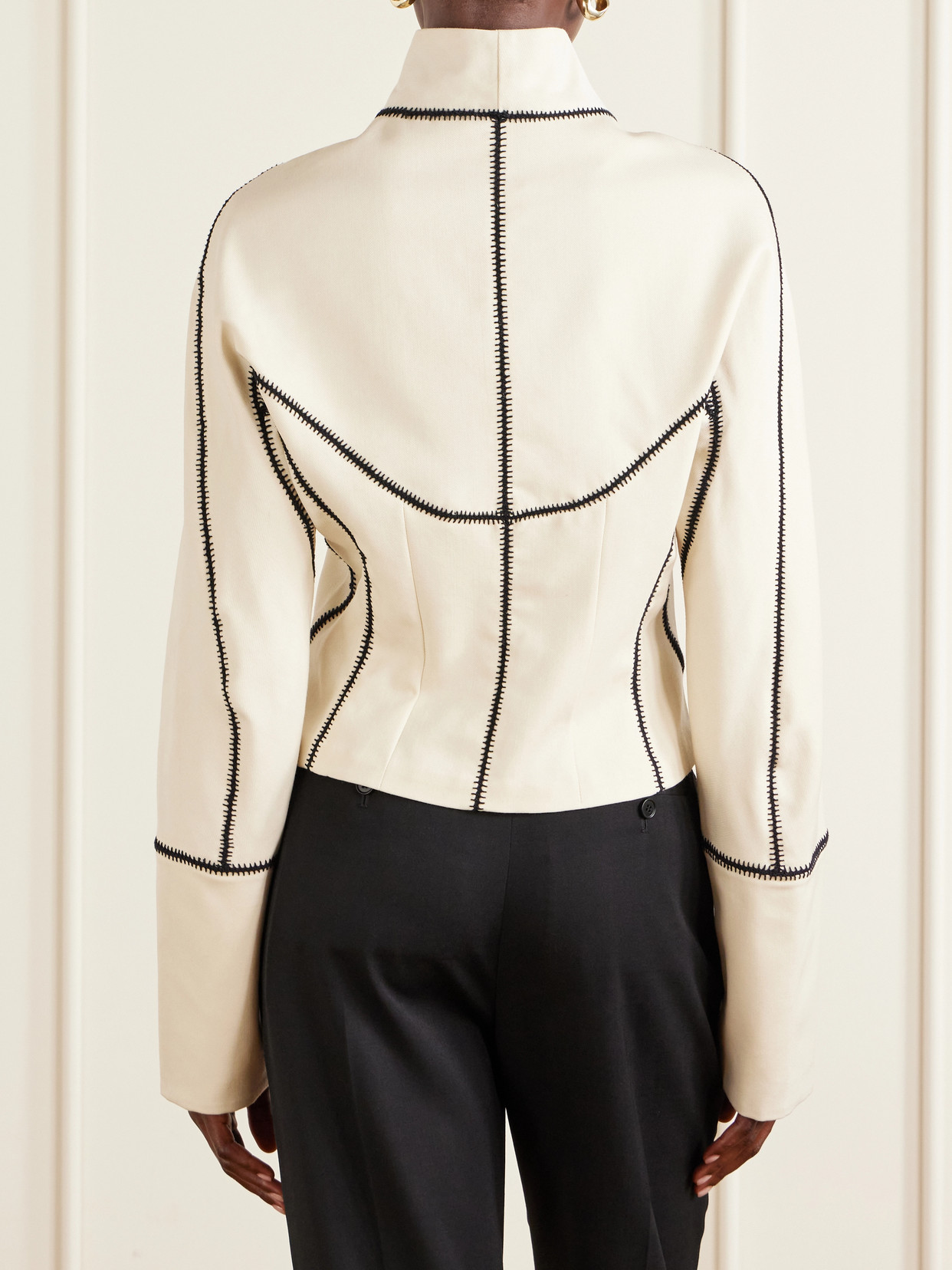 Idolo Stitch-Detailed Wool-Gabardine Jacket