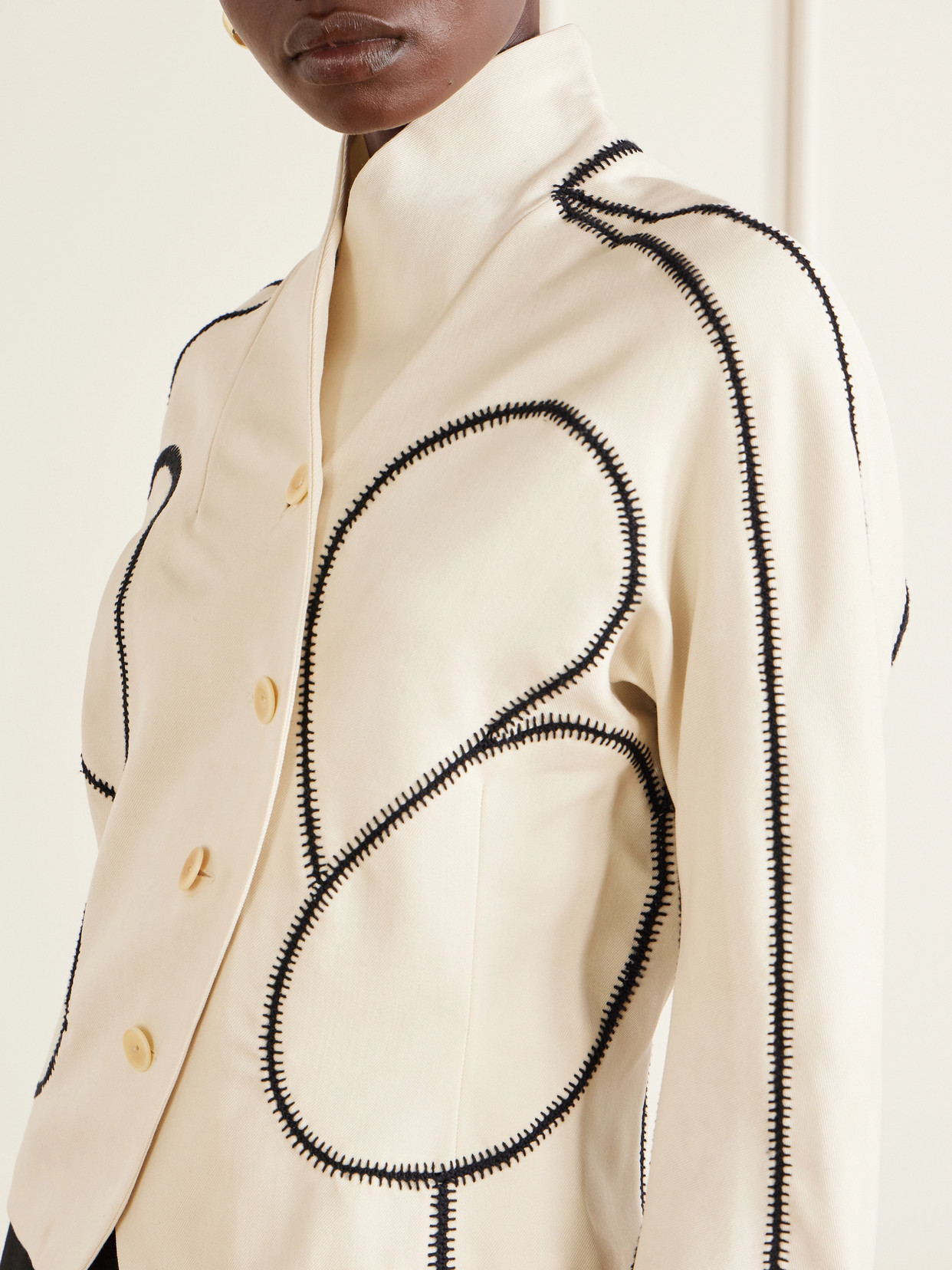 Idolo Stitch-Detailed Wool-Gabardine Jacket