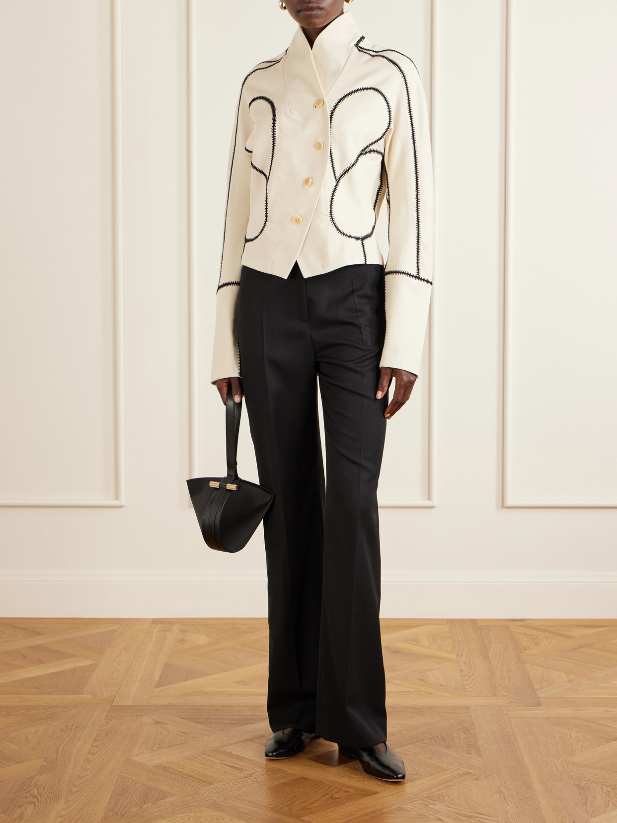 Idolo Stitch-Detailed Wool-Gabardine Jacket