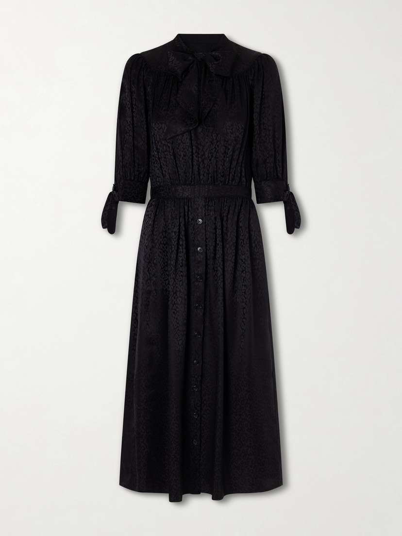 MAISON MAYLE Lala Leopard-jacquard Silk Midi Dress