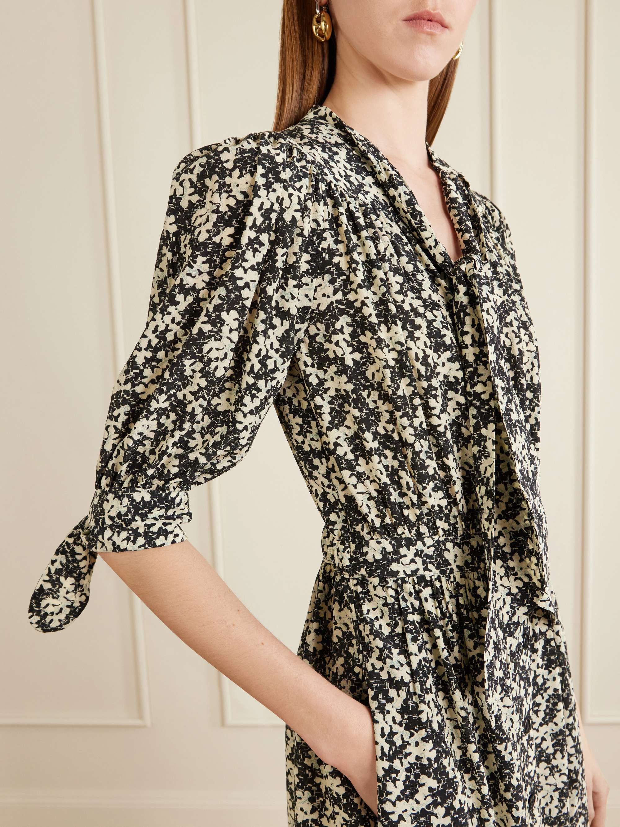 MAISON MAYLE Lala patterned silk-crepe midi dress | NET-A-PORTER US