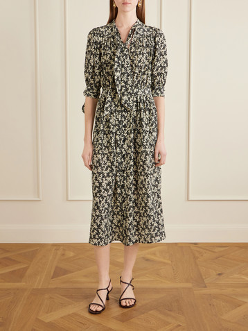 MAISON MAYLE Lala patterned silk-crepe midi dress