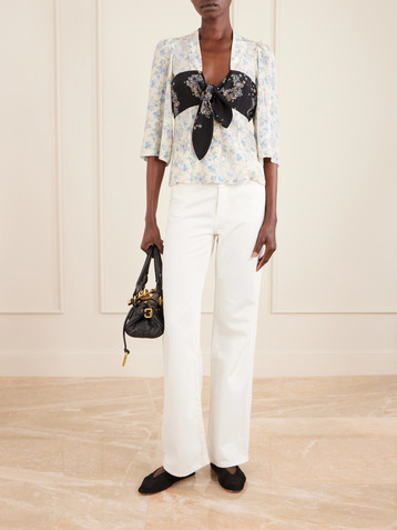 MAISON MAYLE Kazu floral-print silk top