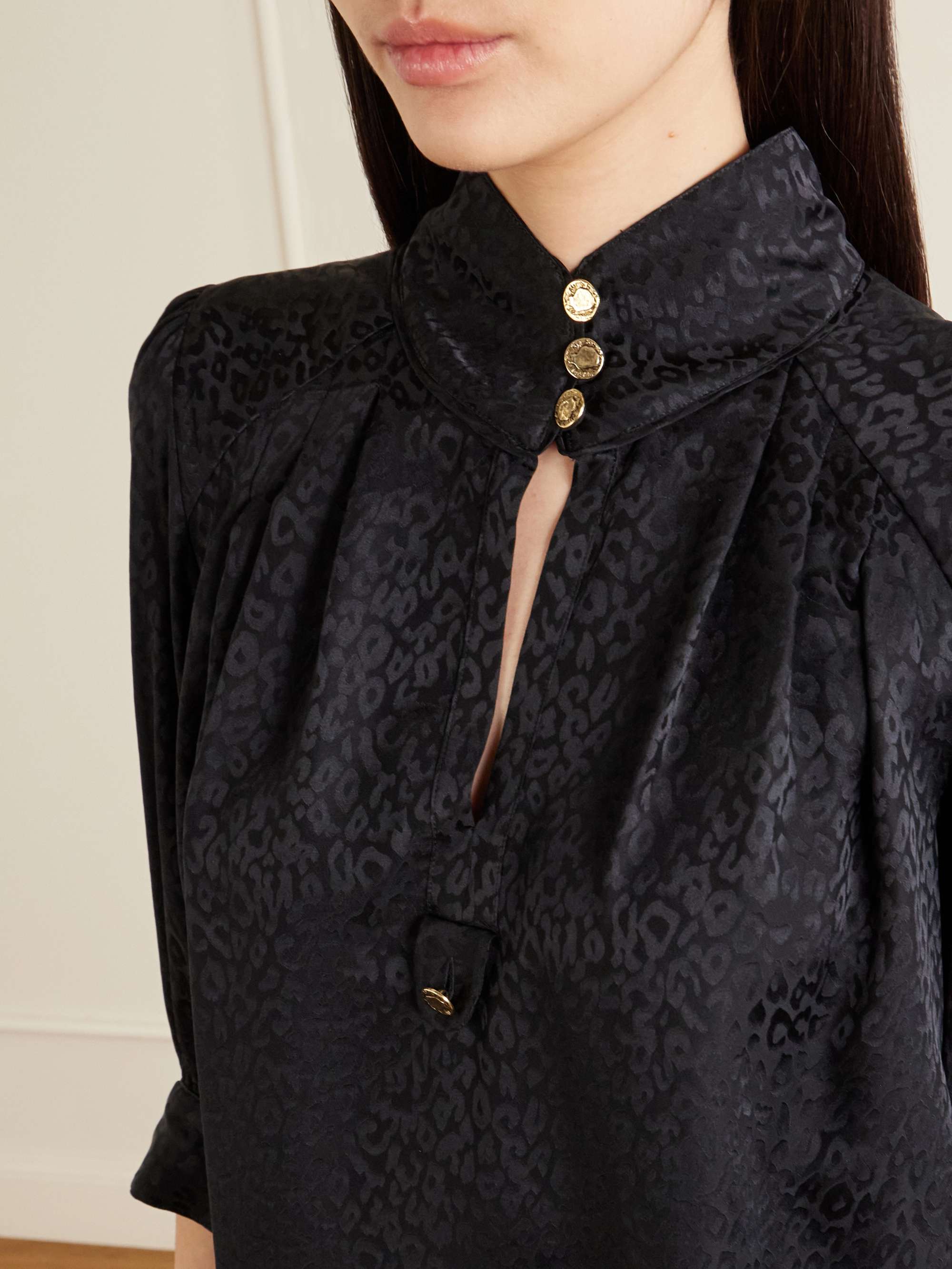 MAISON MAYLE Papisoleil silk-satin jacquard blouse | NET-A-PORTER