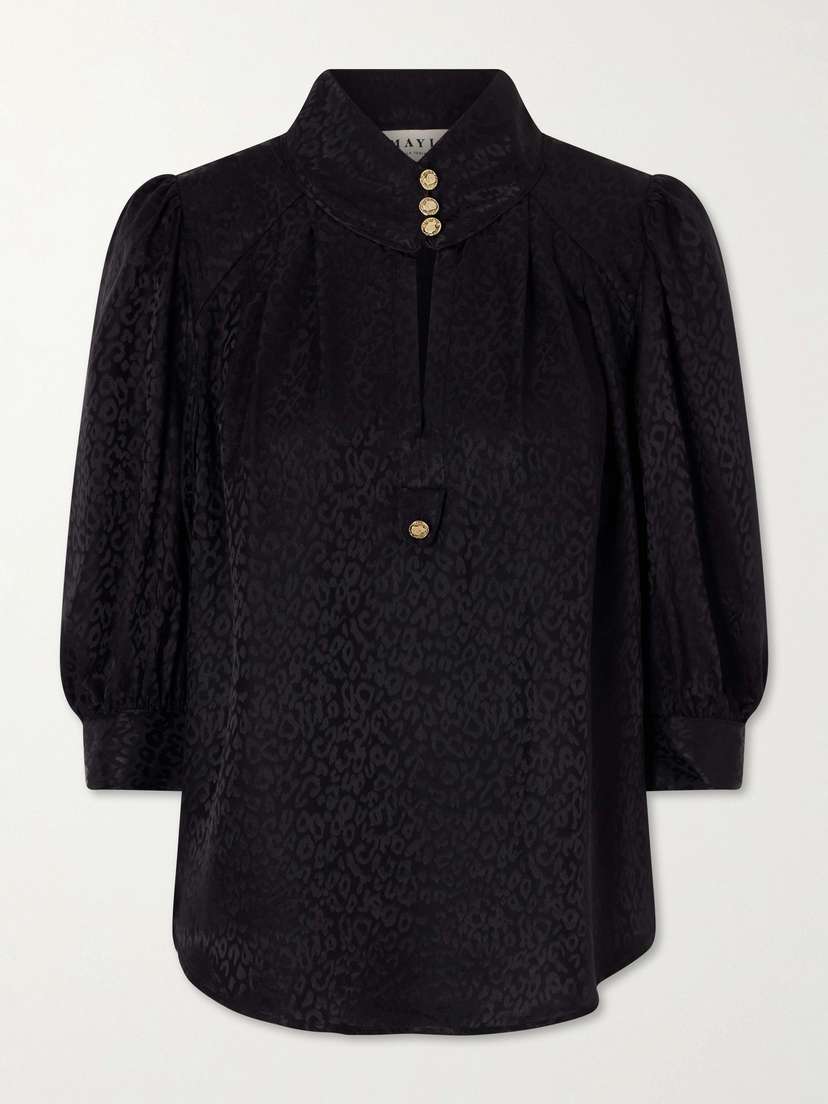 MAISON MAYLE Papisoleil Silk-satin Jacquard Blouse
