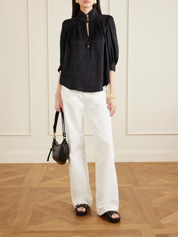 MAISON MAYLE Papisoleil silk-satin jacquard blouse