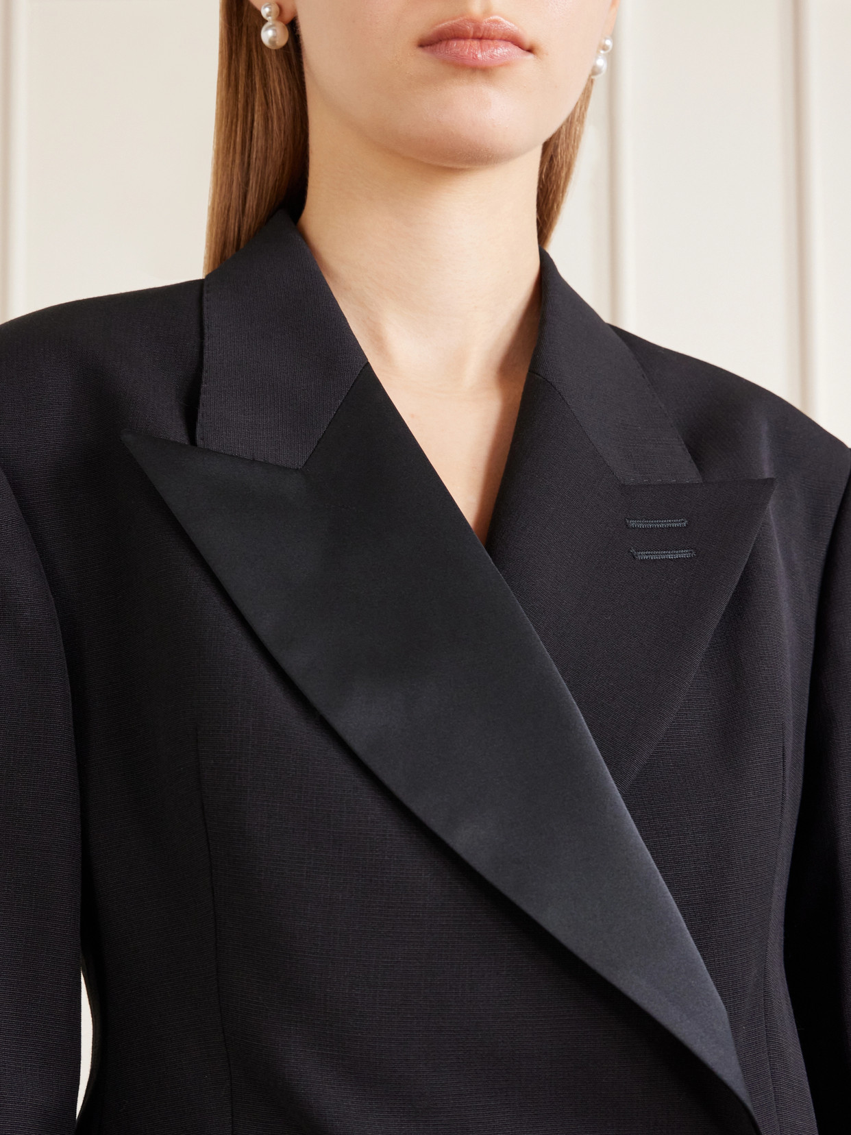 Gallery Satin-Trimmed Wool-Twill Jacket