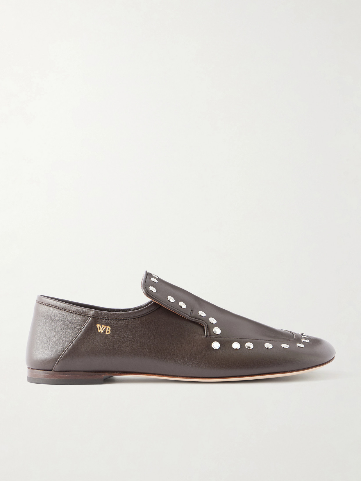Wales Bonner Dakar Studded Leather Loafers In Brown