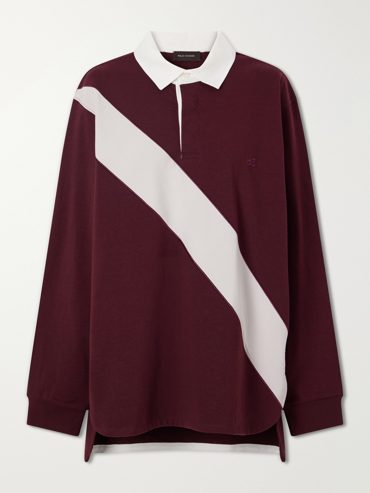 Wales Bonner Prism Cotton-jersey Polo Shirt In Burgundy