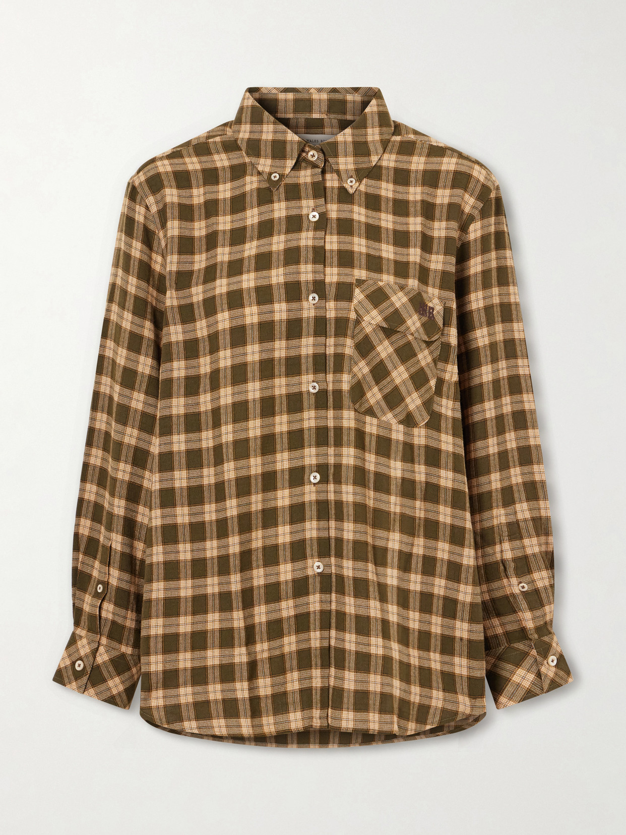 Wales Bonner Ritual Checked Flannel Shirt In Brown