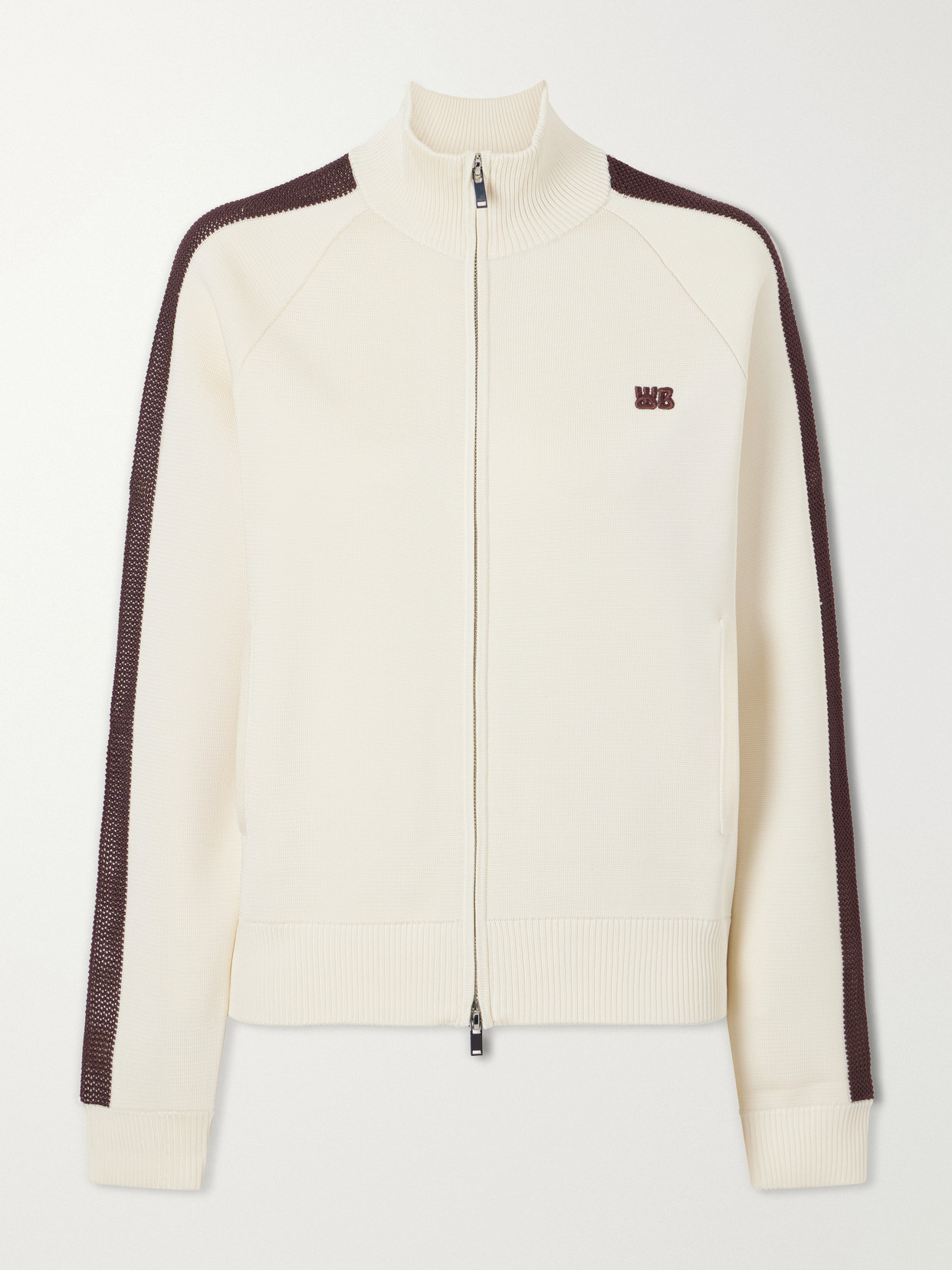 Wales Bonner Tide Logo-embroidered Knitted Jacket In White