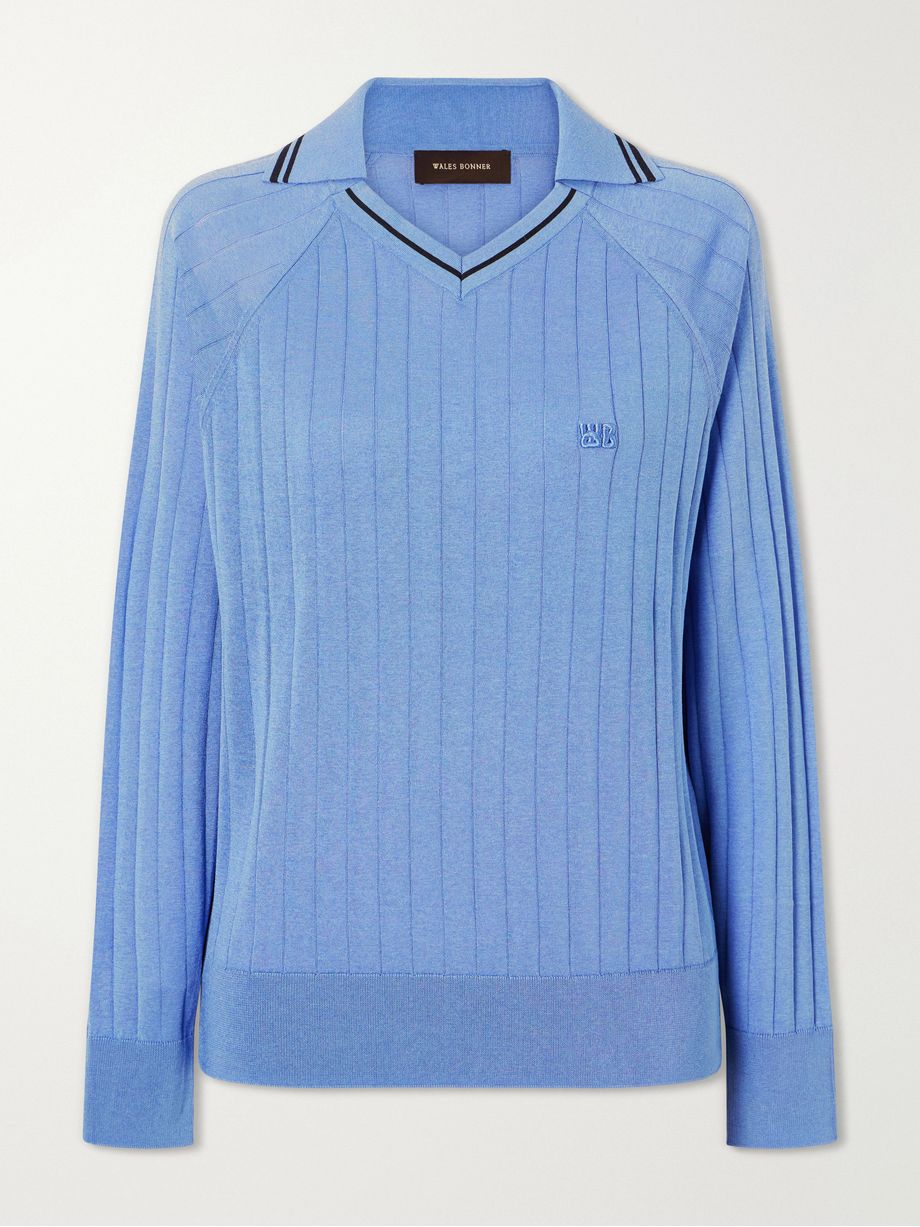 Roots logo-embroidered striped polo shirt