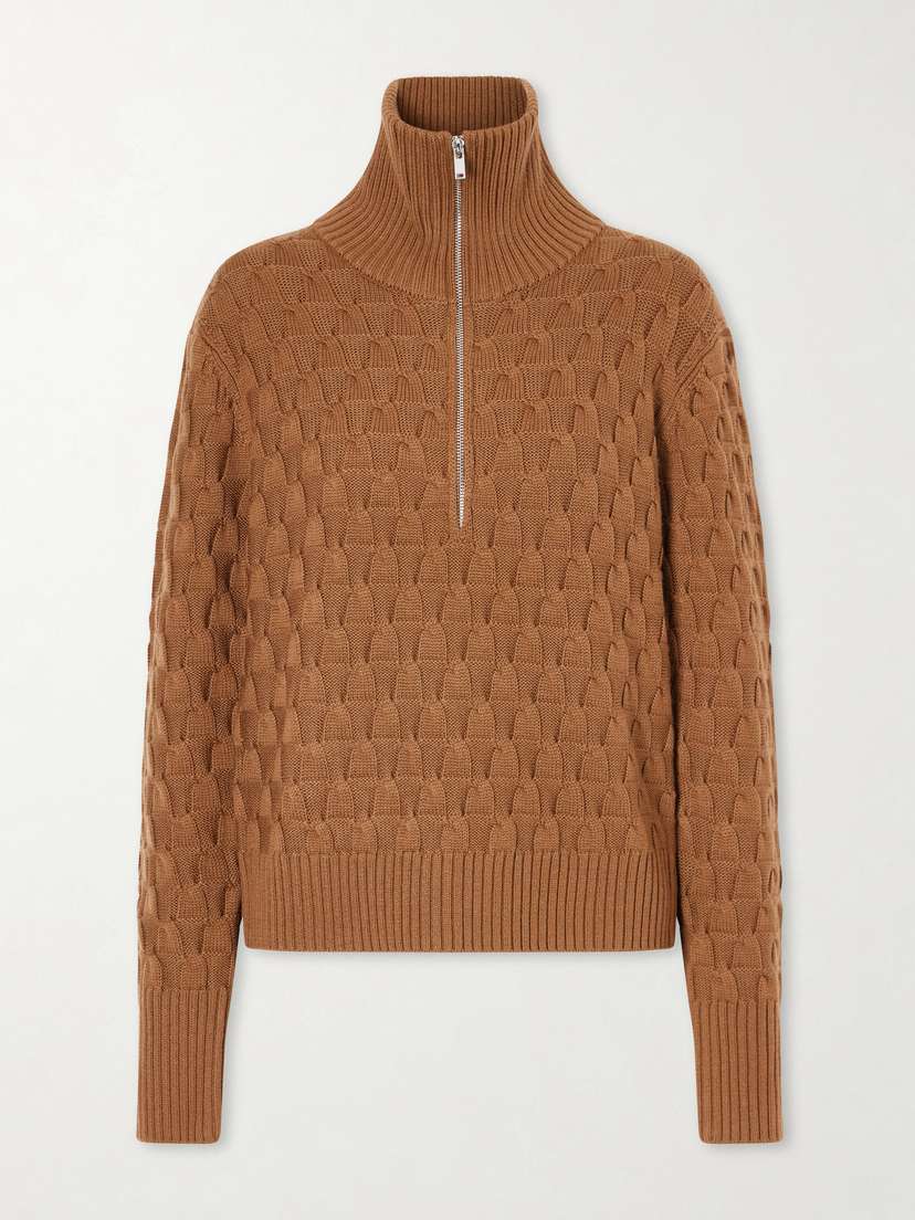 Wales Bonner Acoustic Knitted Wool Half-zip Turtleneck Sweater
