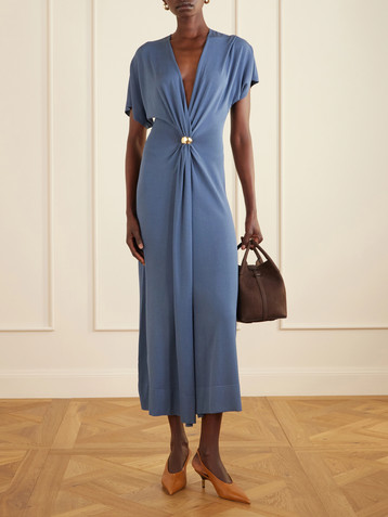 Altuzarra Rena embellished gathered jersey maxi dress