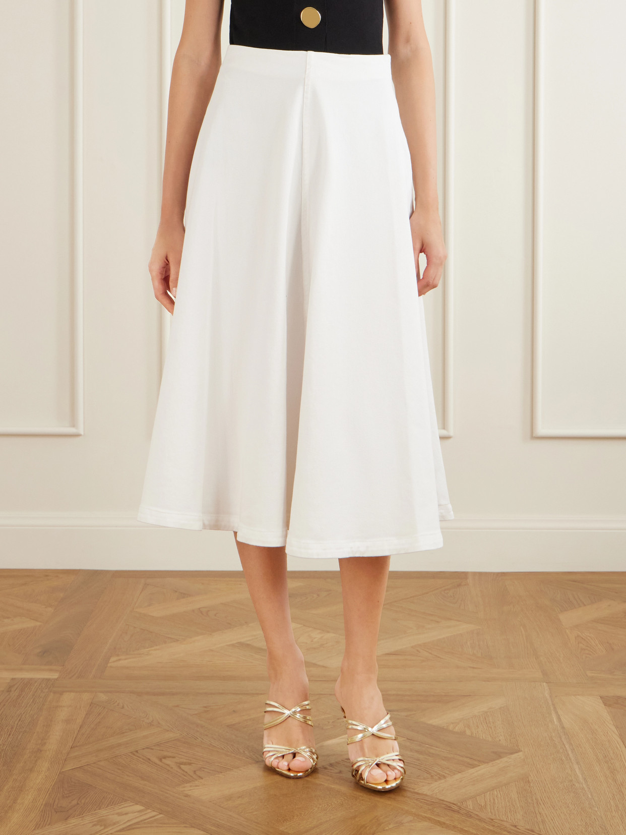 Varda Paneled Cotton-Blend Midi