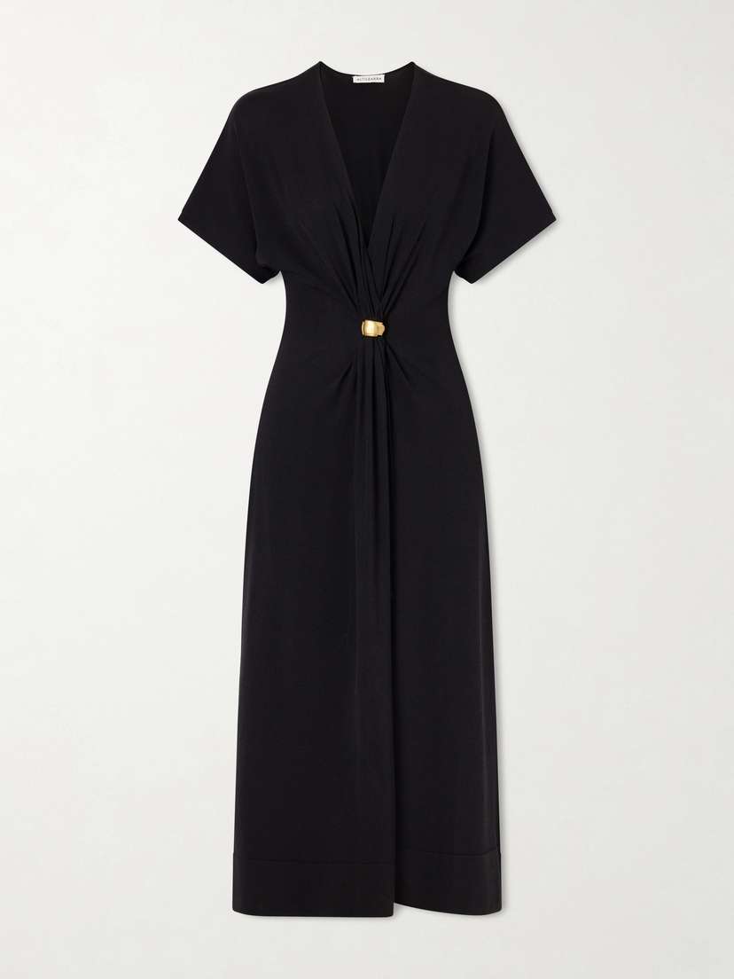 Altuzarra Rena Embellished Gathered Jersey Maxi Dress