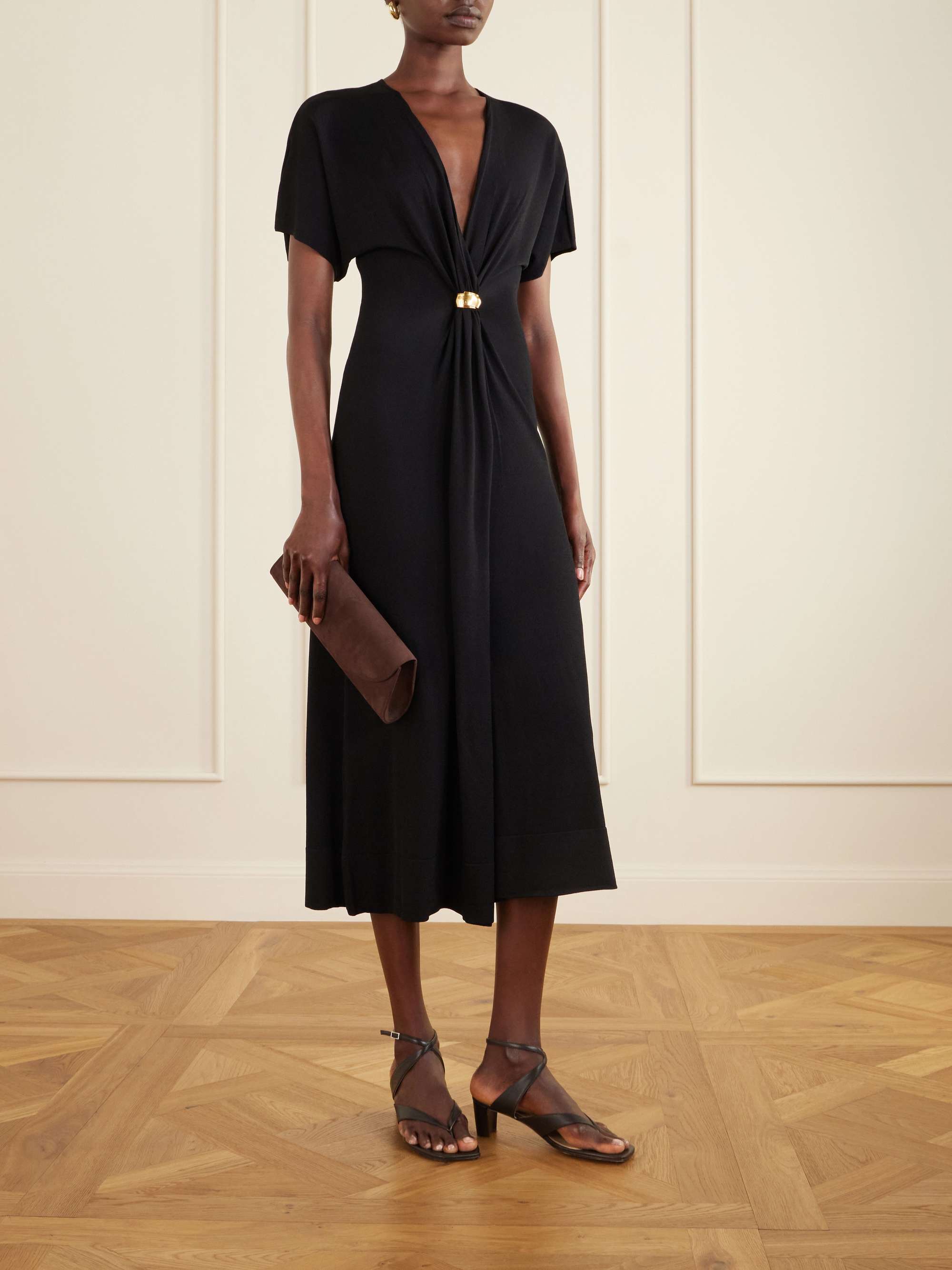 ALTUZARRA Rena Embellished Gathered Jersey Maxi Dress NET A PORTER