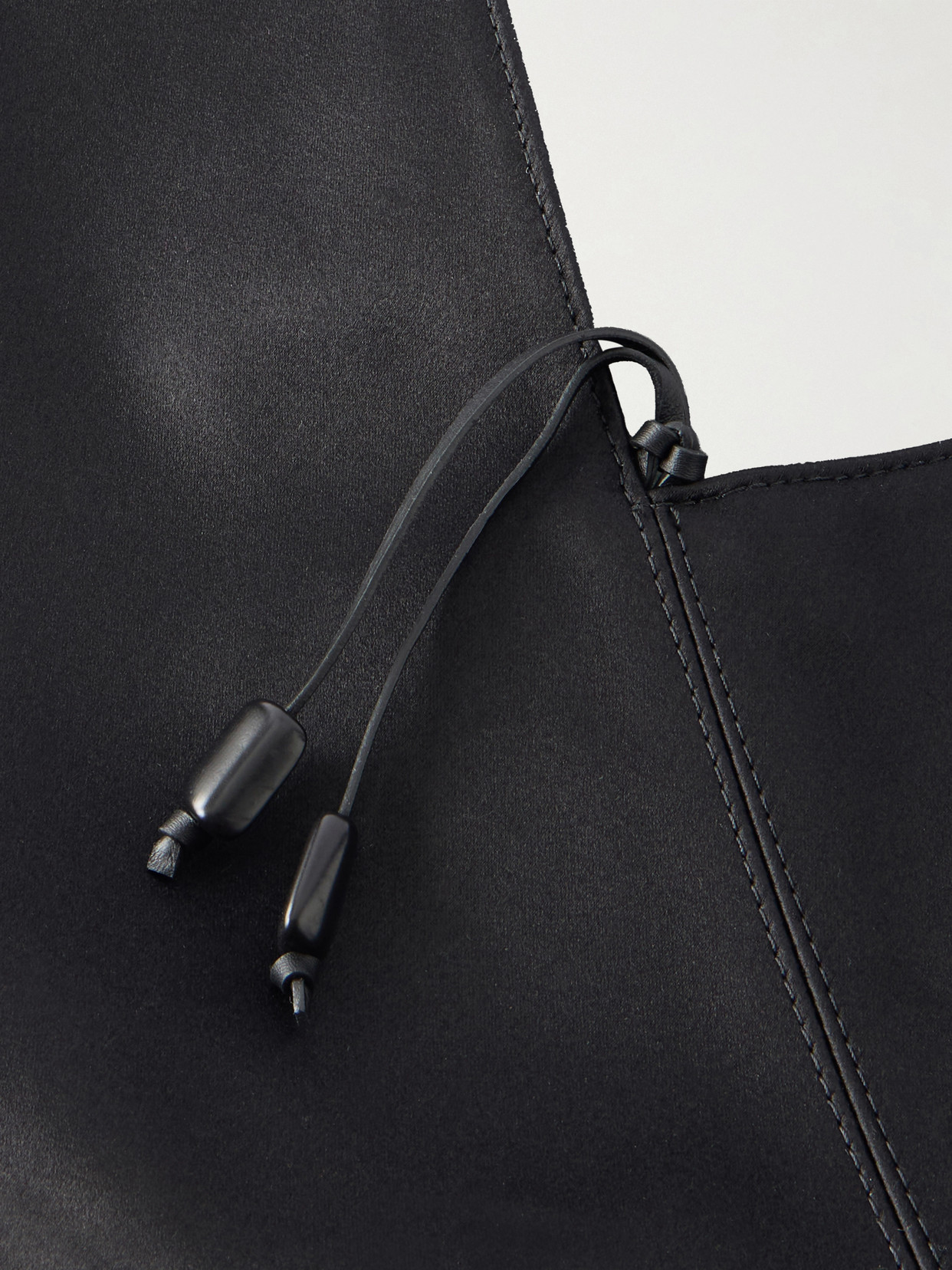 Origami Medium Leather-Trimmed Satin Shoulder Bag