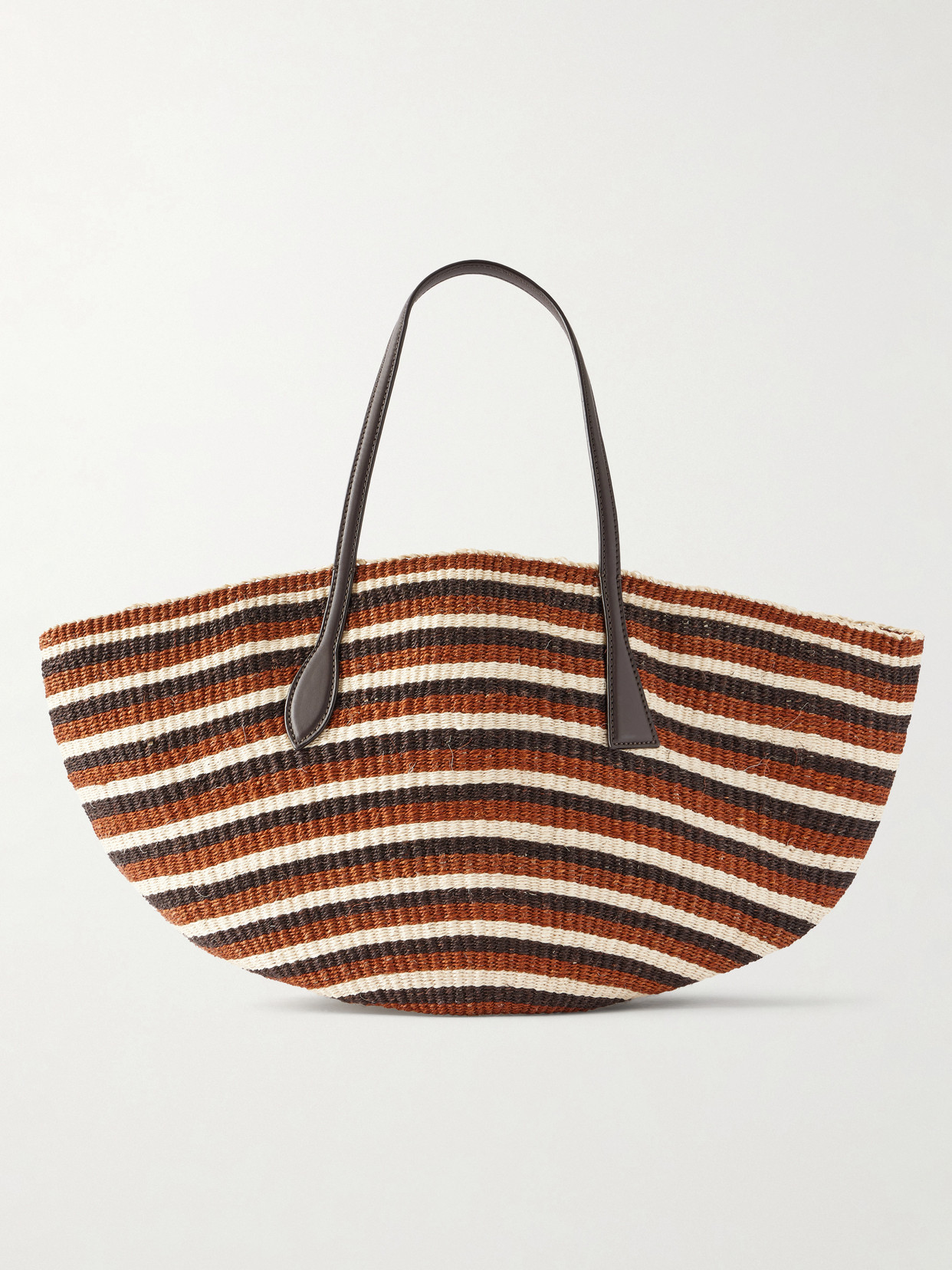 Liffner Sprout Striped Leather-trimmed Sisal Tote In Multi