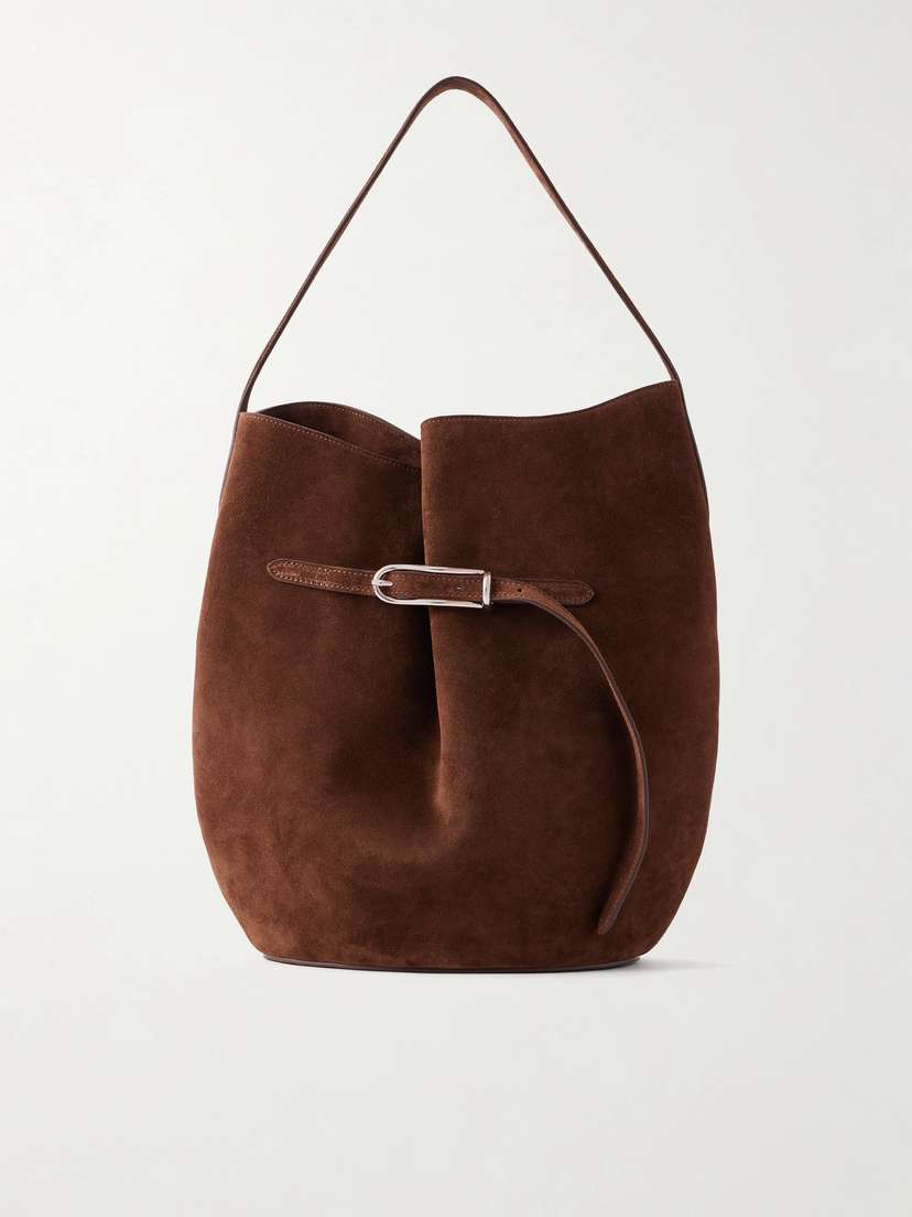 Liffner Buckled Large Suede Shoulder Bag | Thumbnail 7 Liffner Buckled Large Suede Shoulder Bag | Thumbnail 7