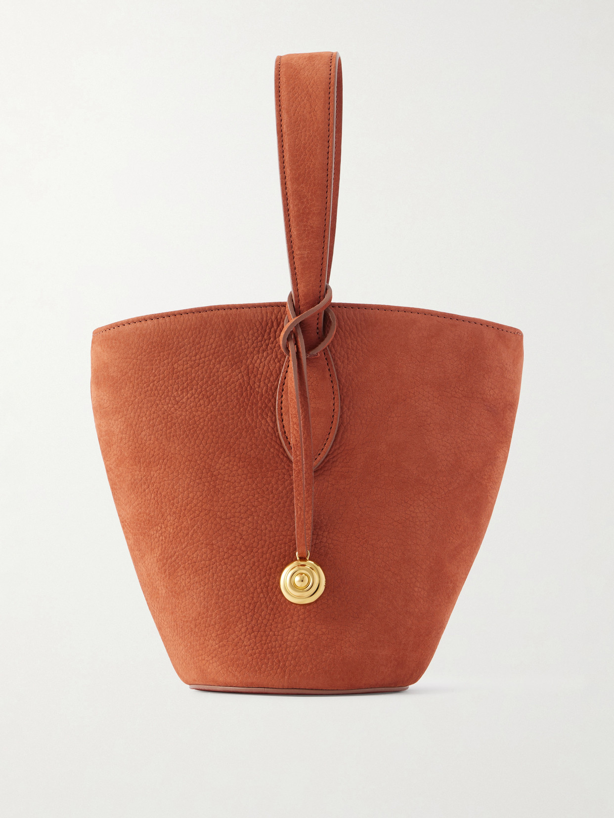 Liffner Single Handle Leather Tote In Orange