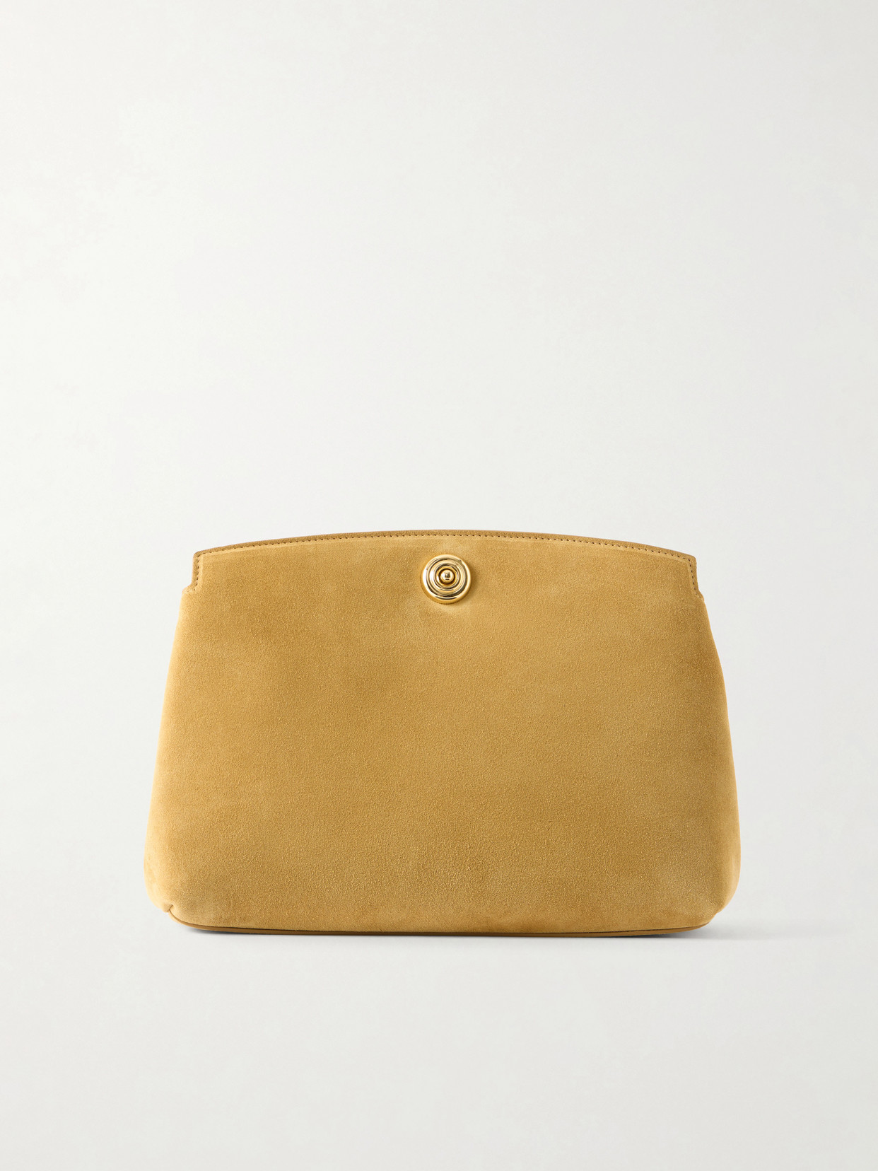 Liffner Pushlock Suede Clutch In Neutral