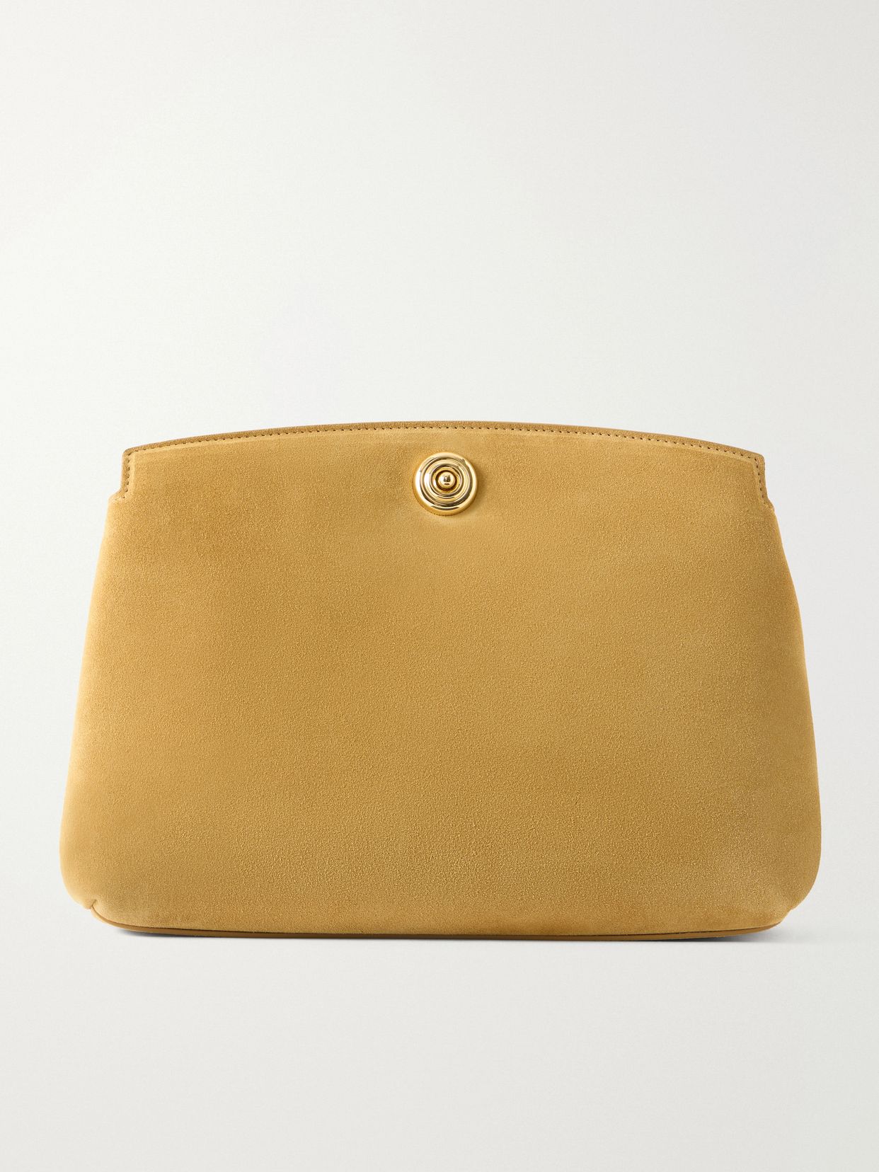 Pushlock suede clutch