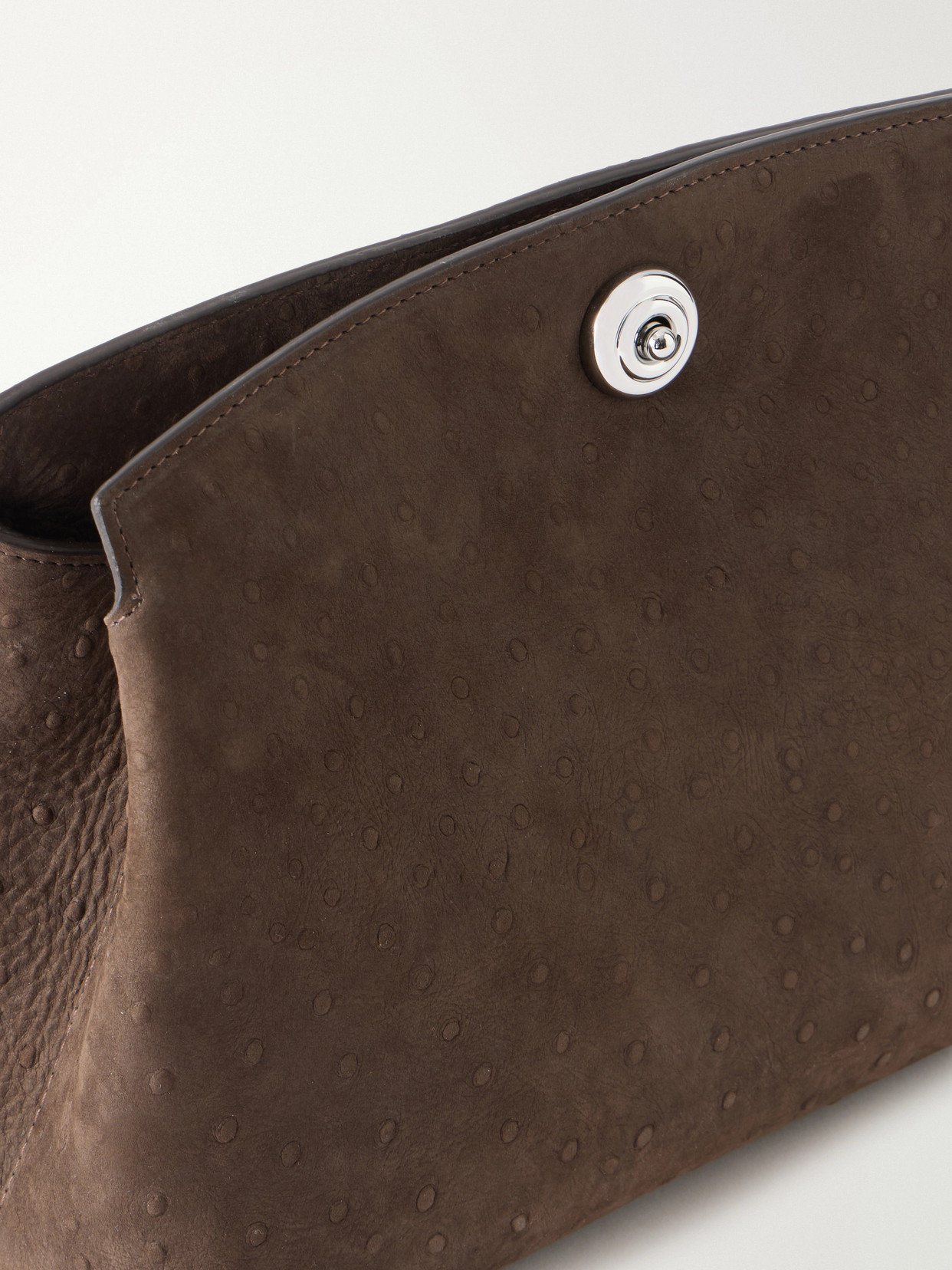 Liffner Pushlock Leather Pouch In Brown