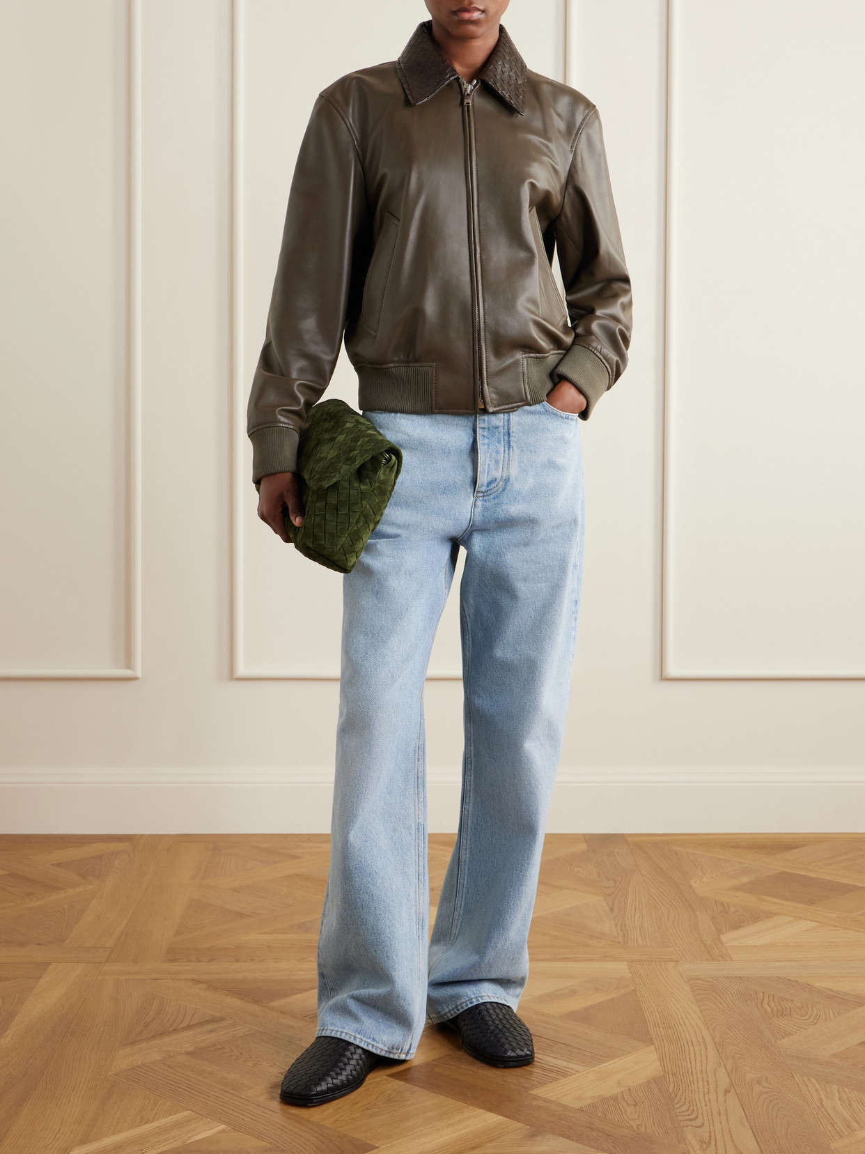 Intrecciato-Trimmed Jacket