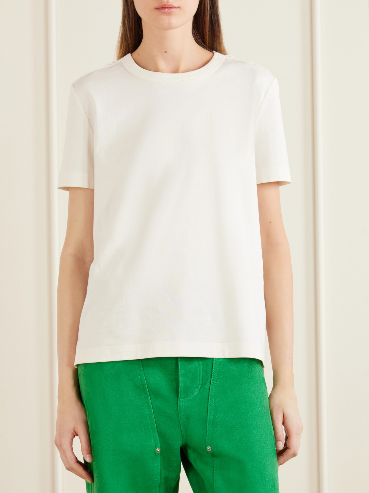 Intrecciato Embroidered Cotton-Jersey T-Shirt